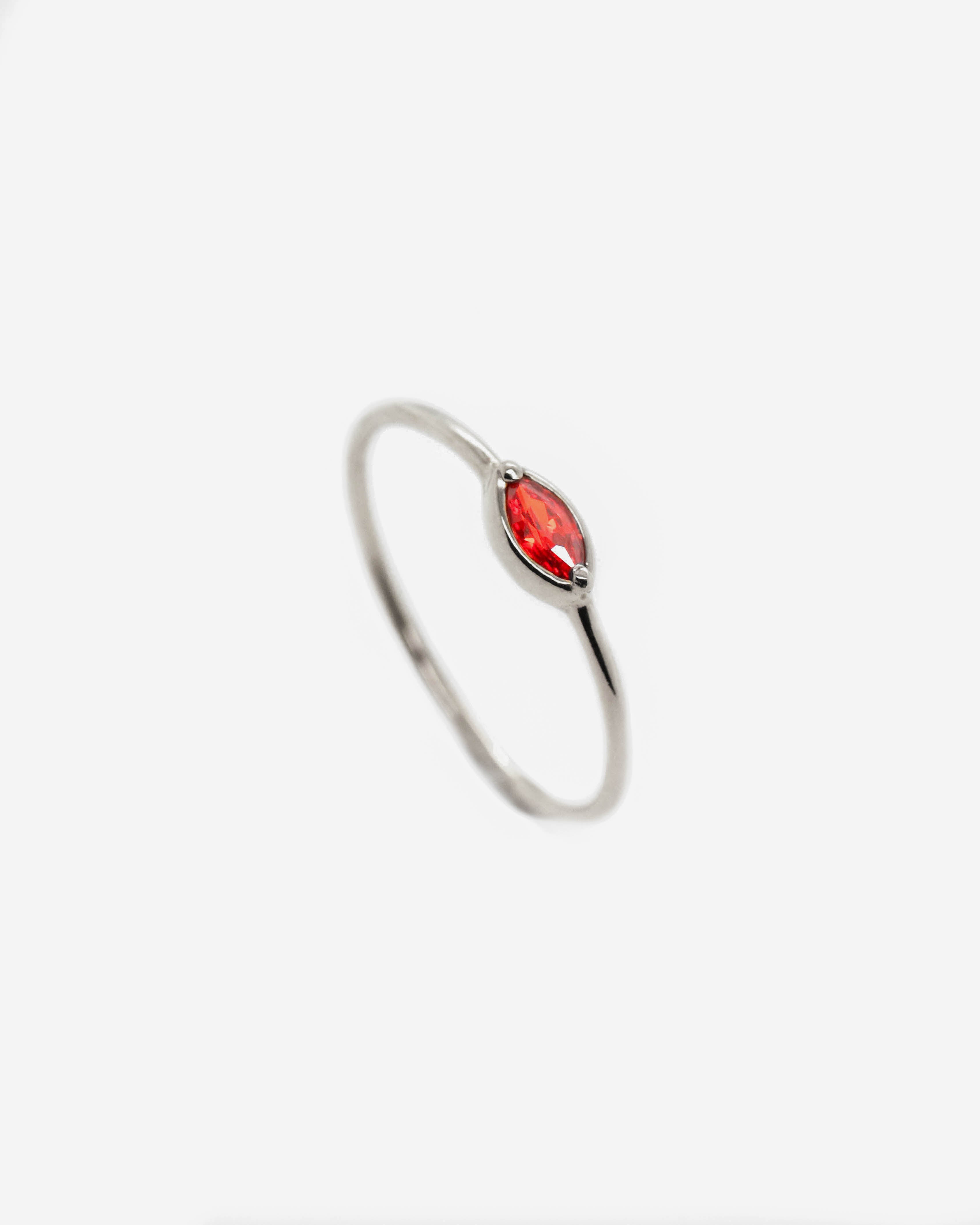 925 Silver - Red CZ Ring