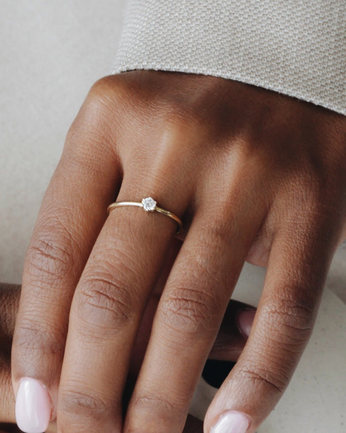 18K Vermeil White Lily Ring