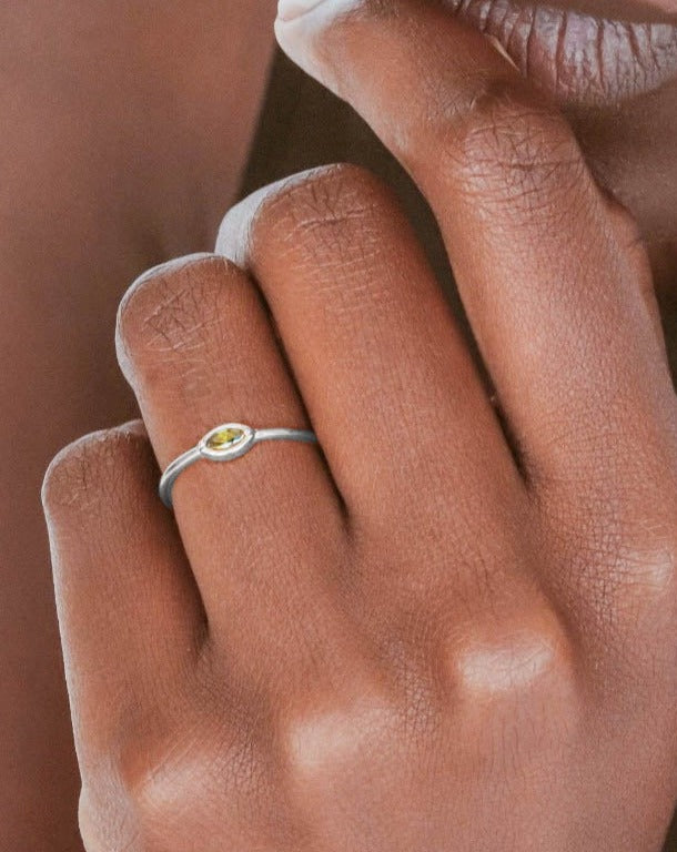 925 Silver - Olive CZ Ring