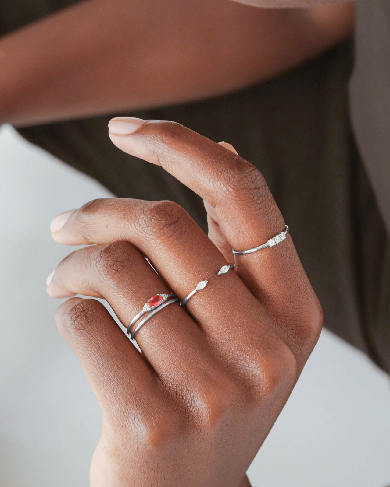 925 Silver Pink CZ Ring