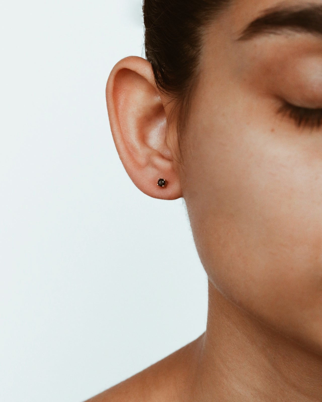 18K Vermeil Black CZ Studs