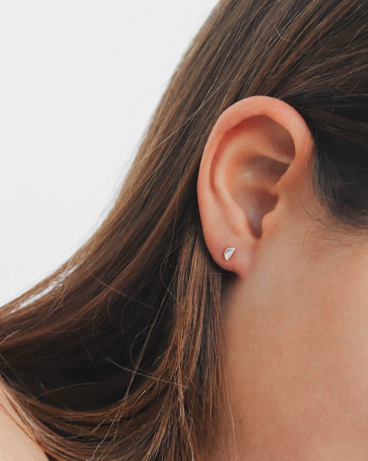 925 Silver Half Disc Studs
