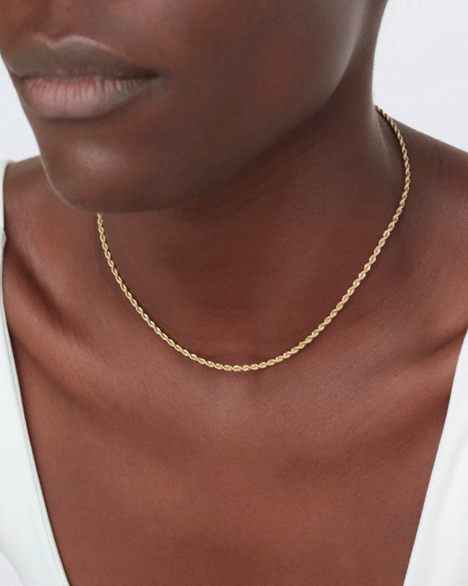 18K Twisted Chain Necklace
