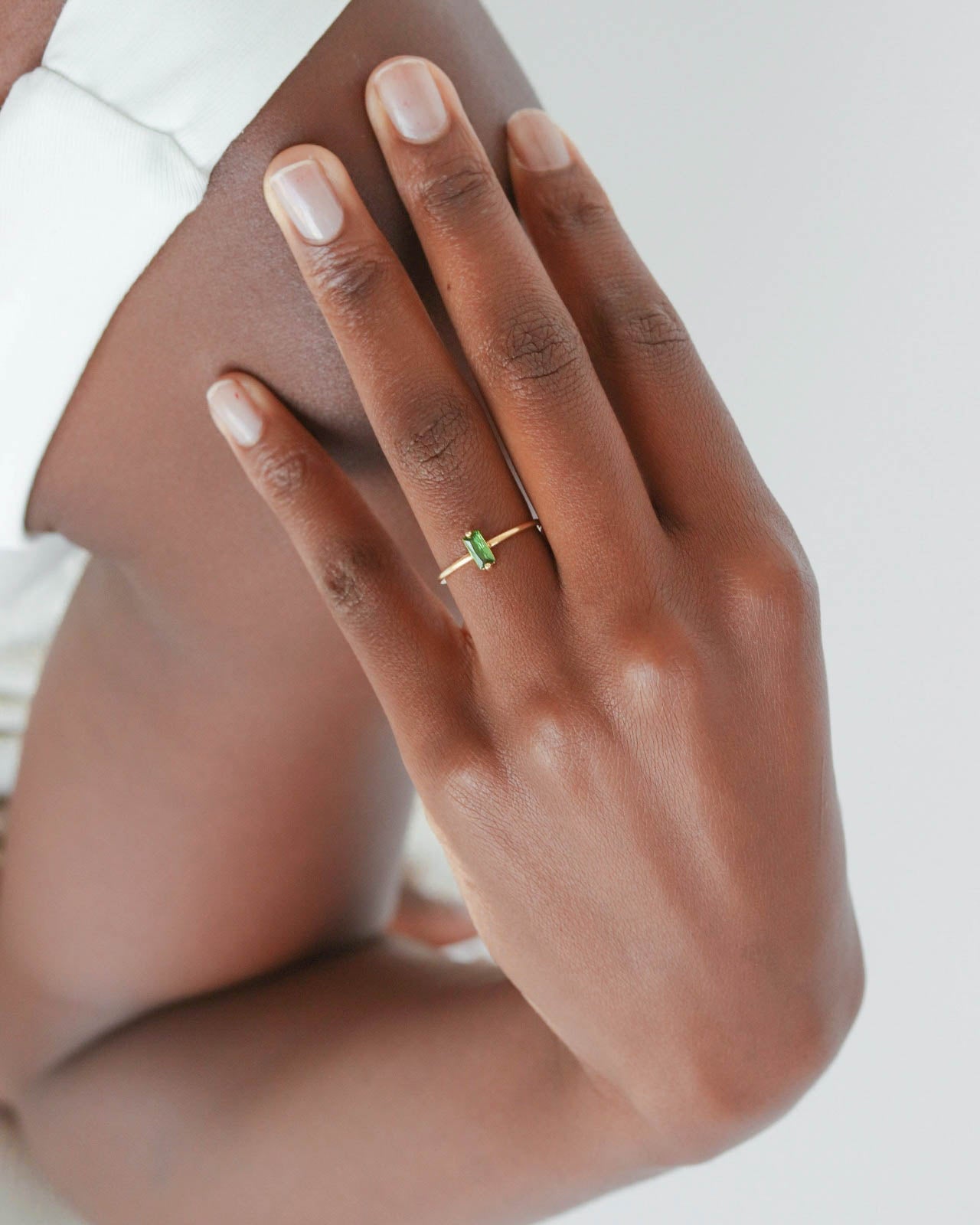 Bague Juliette verte en vermeil 18 carats