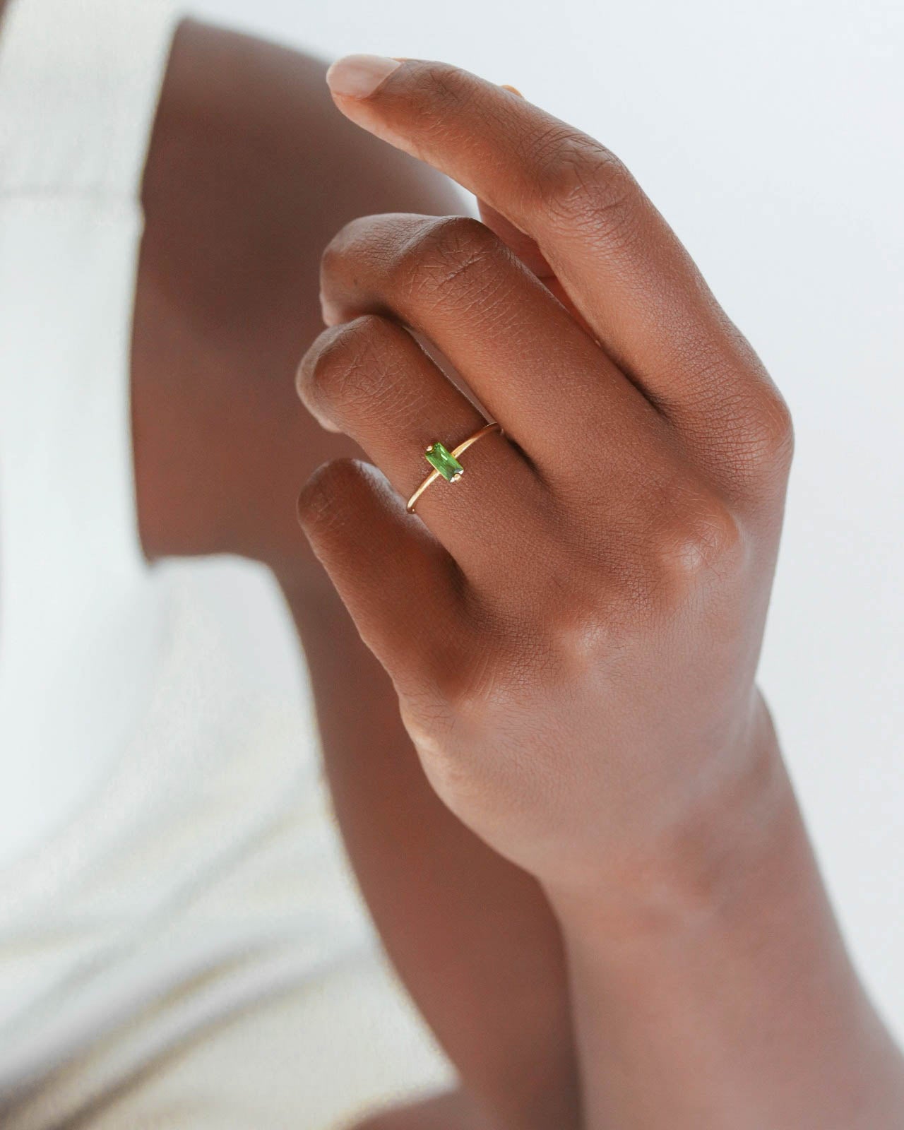 Bague Juliette verte en vermeil 18 carats