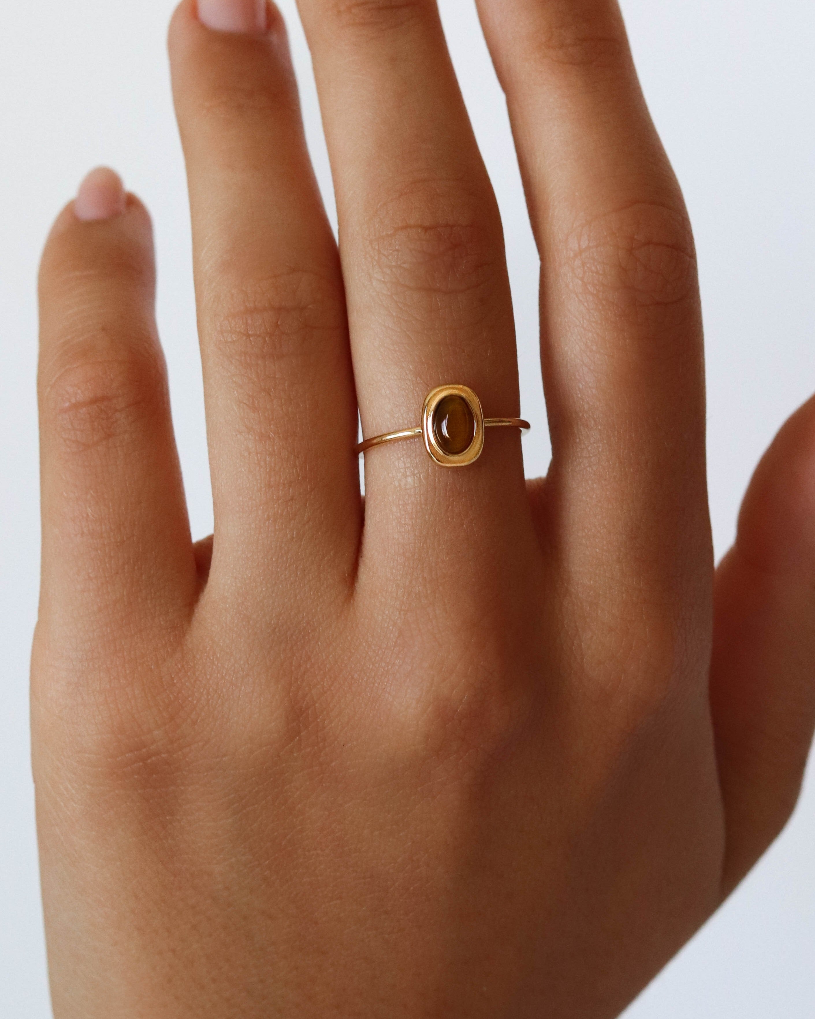 18K Gold Tiger’s Eye Ring