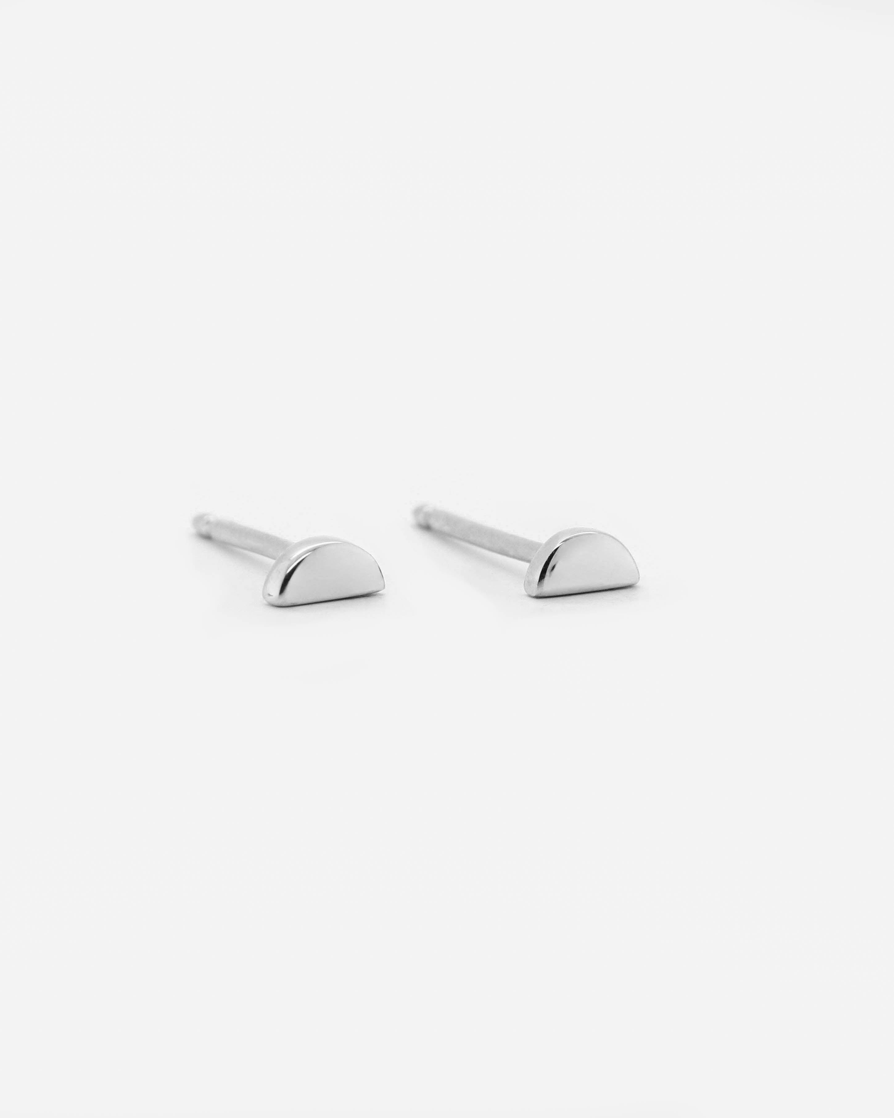925 Silver Half Disc Studs