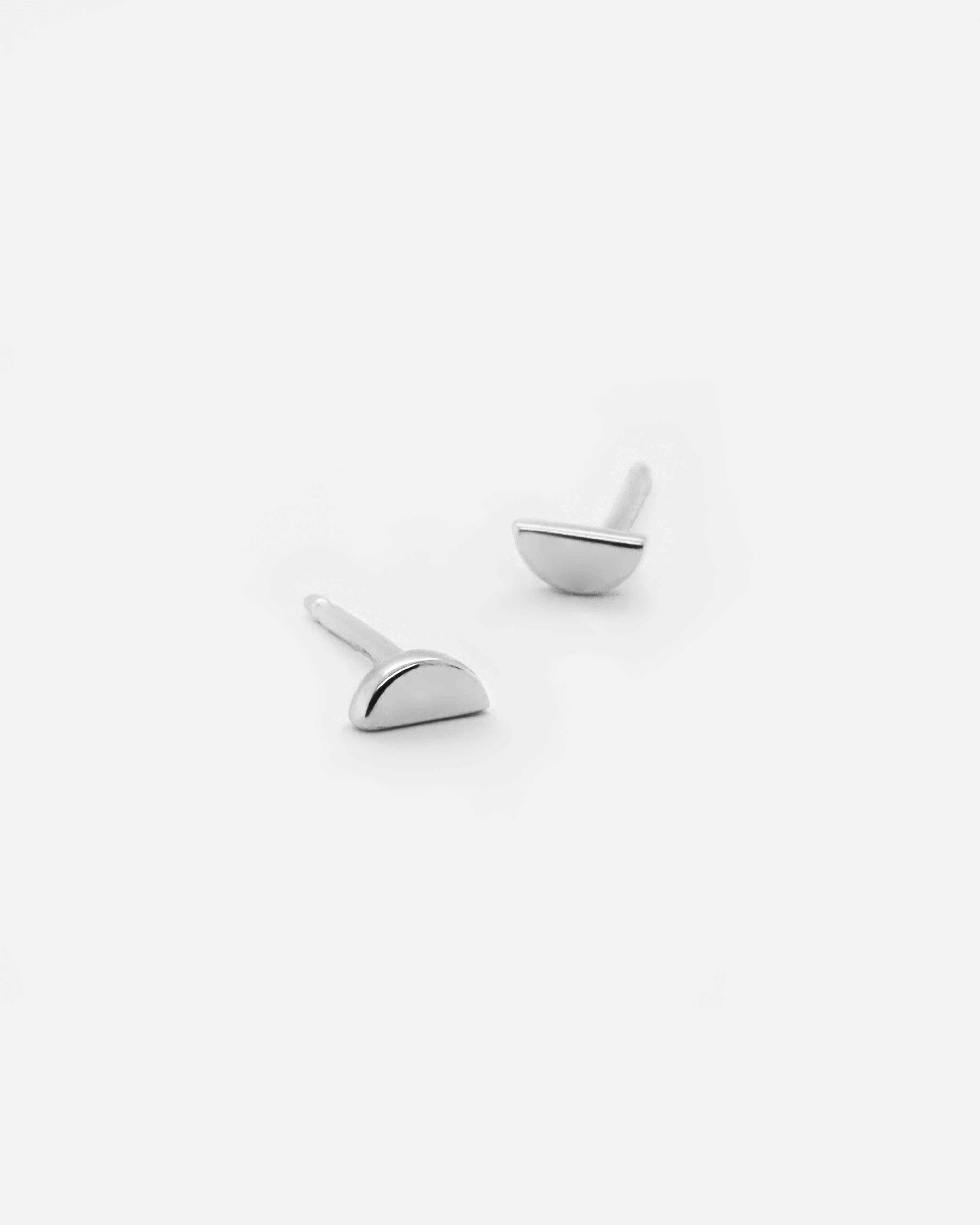 925 Silver Half Disc Studs