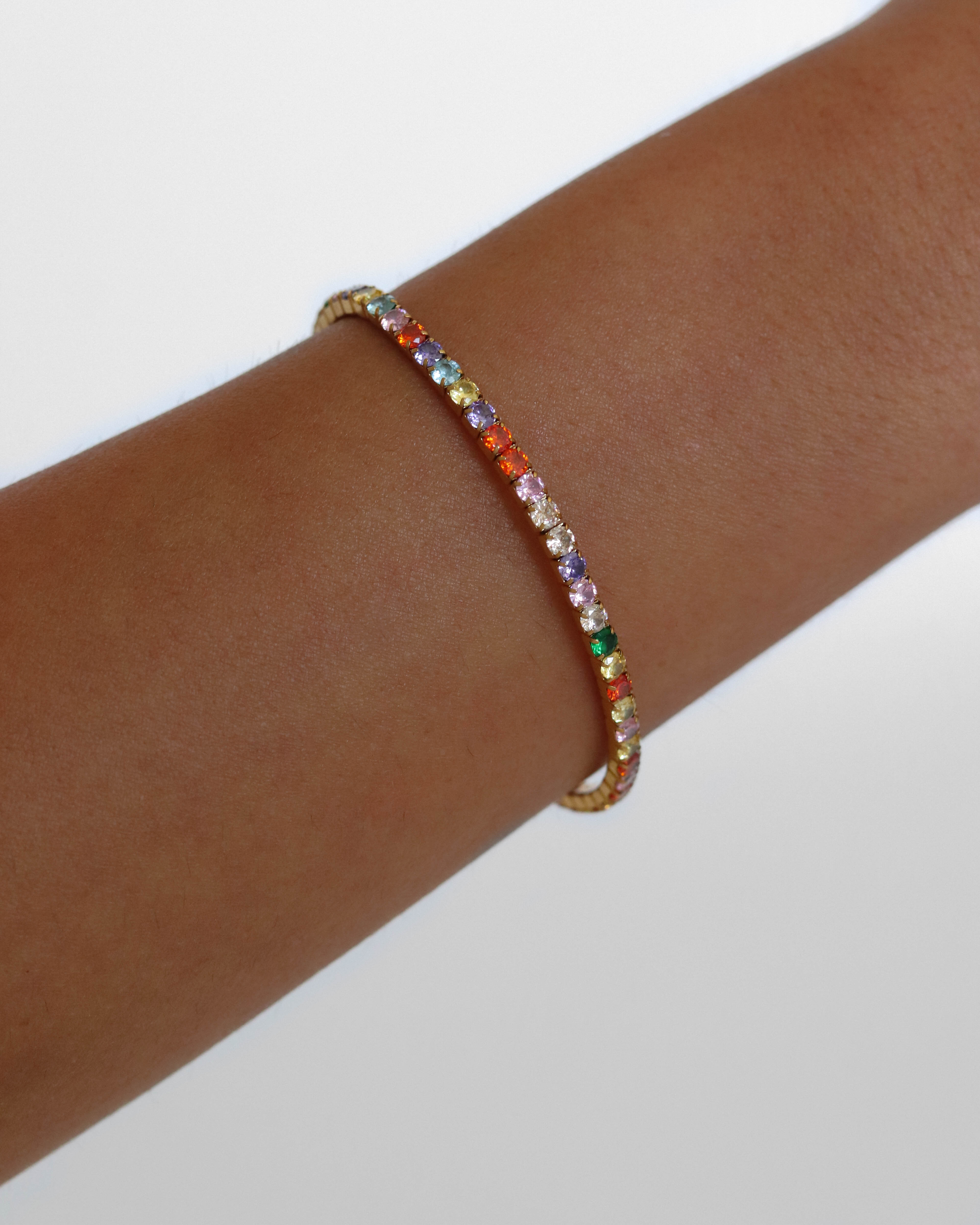 18K Multicolor Tennis Bracelet