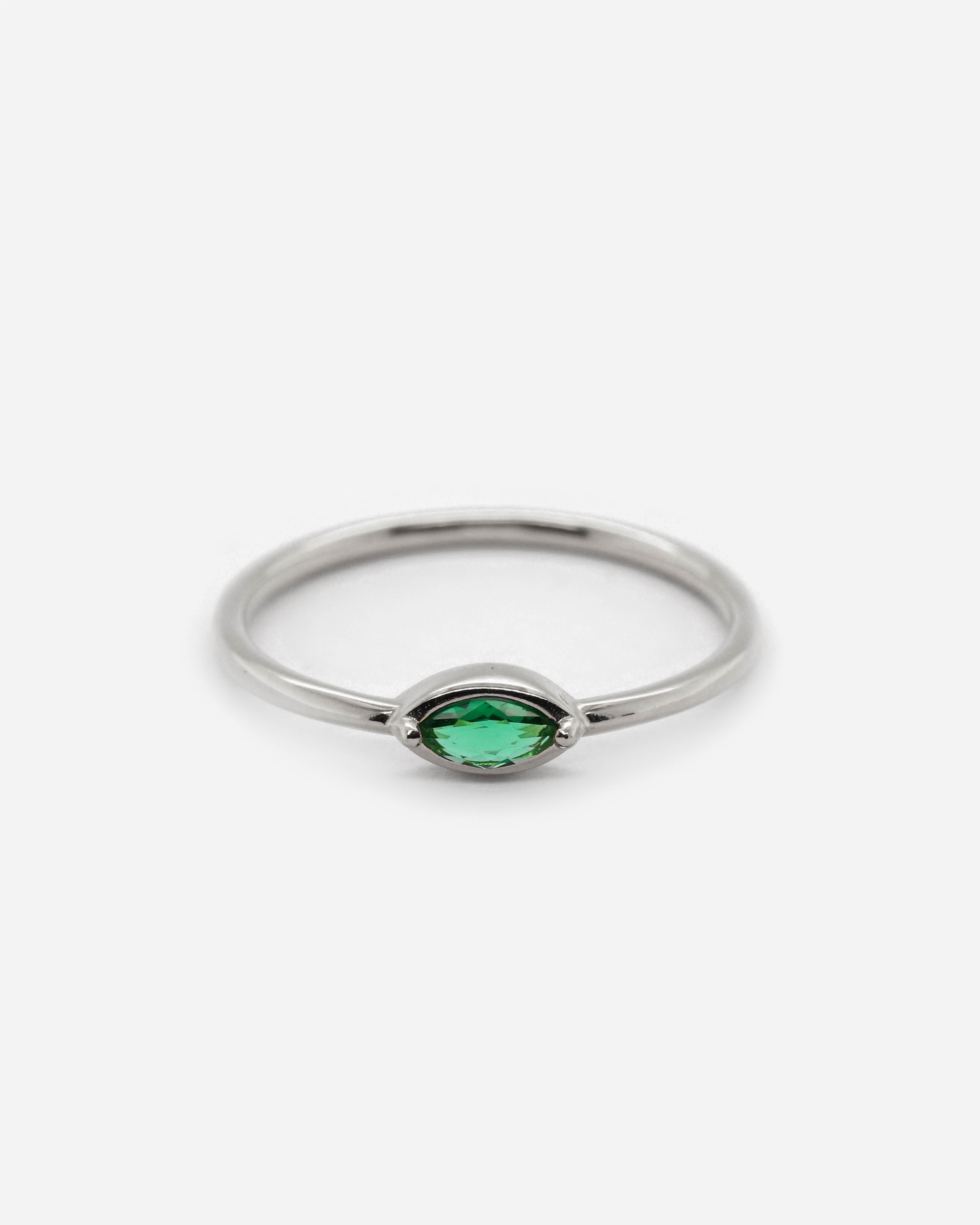 925 Silver - Green CZ Ring
