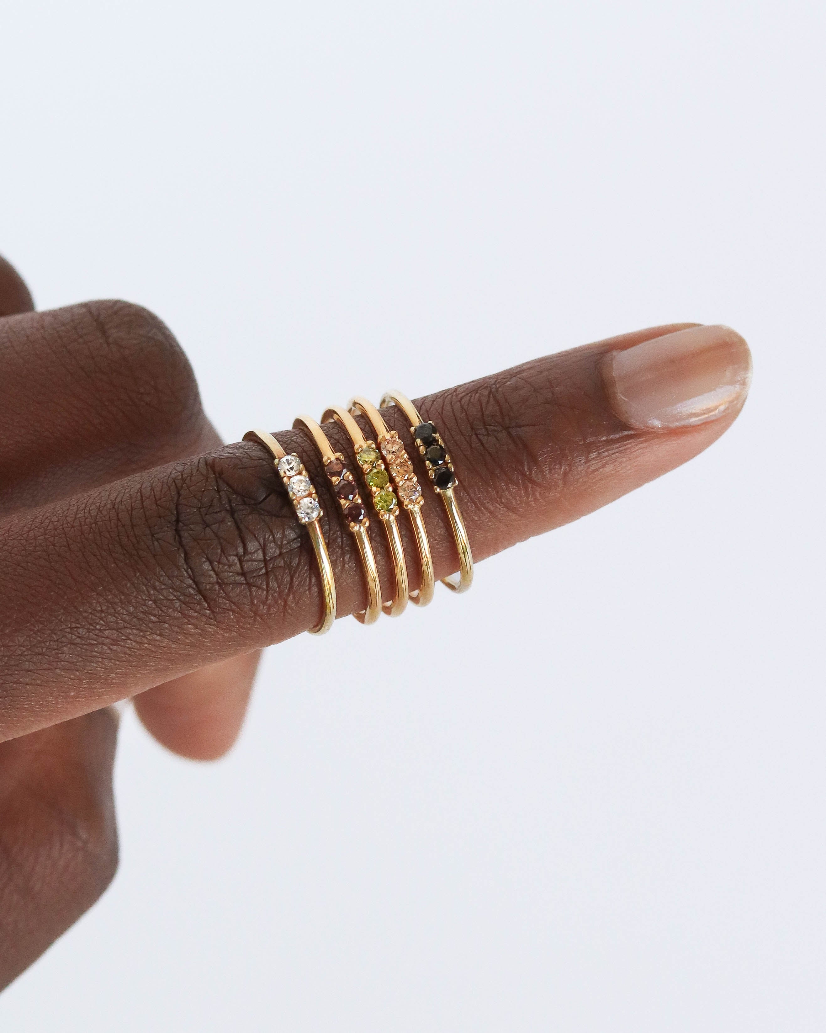 18K Vermeil Brown Trio Ring