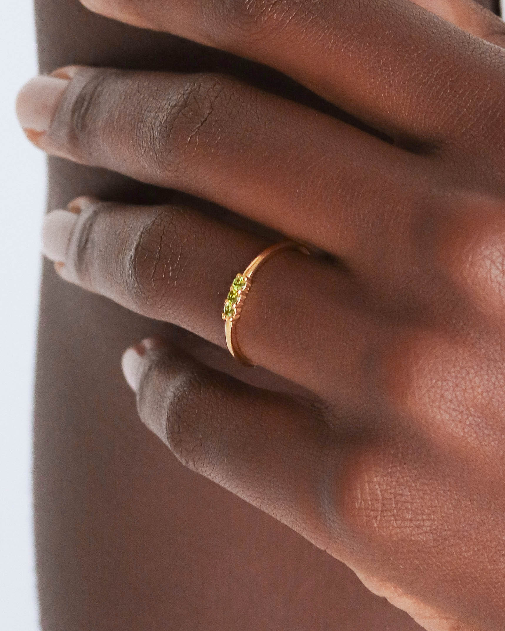 18K Vermeil Olive Trio Ring