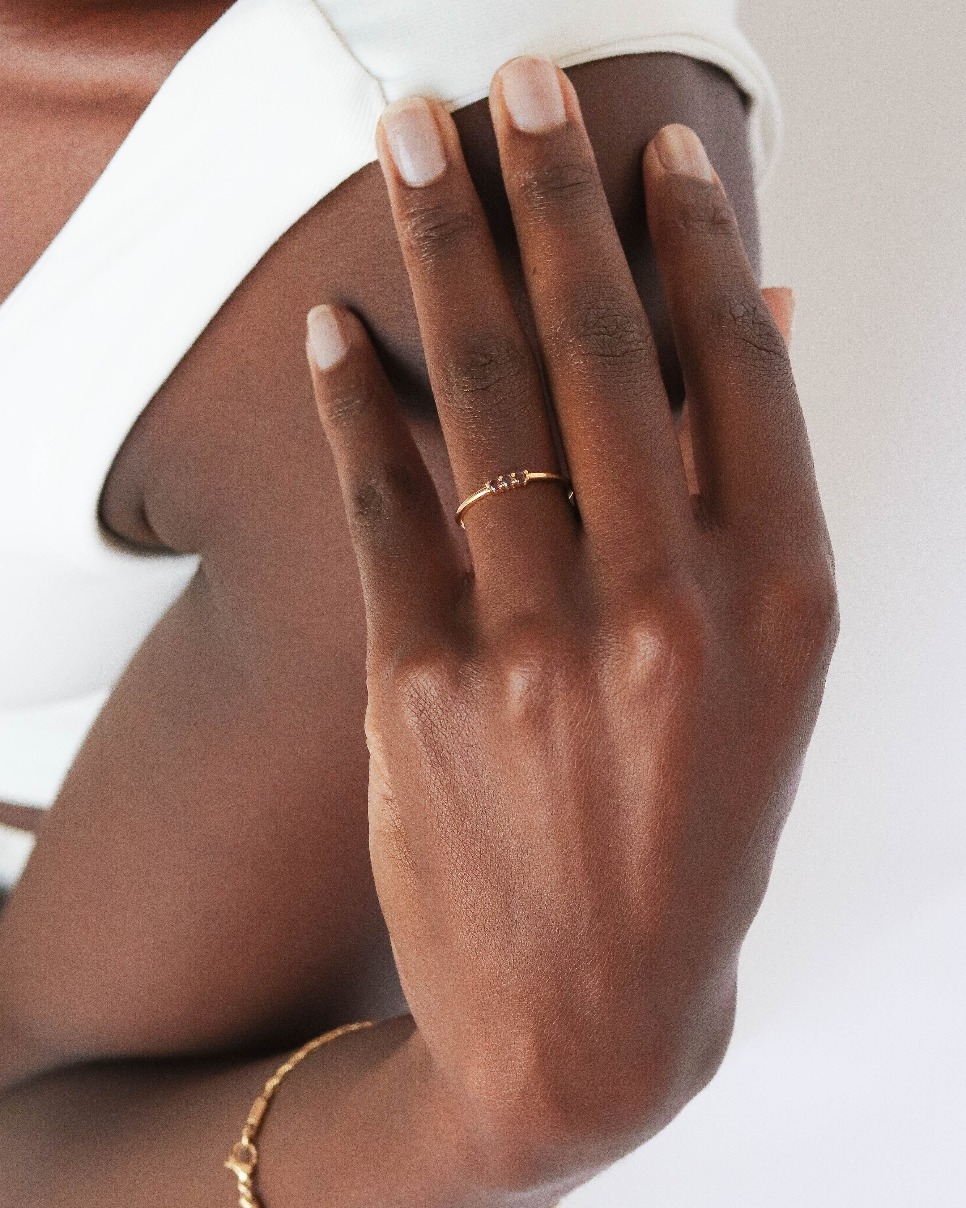 18K Vermeil Brown Trio Ring