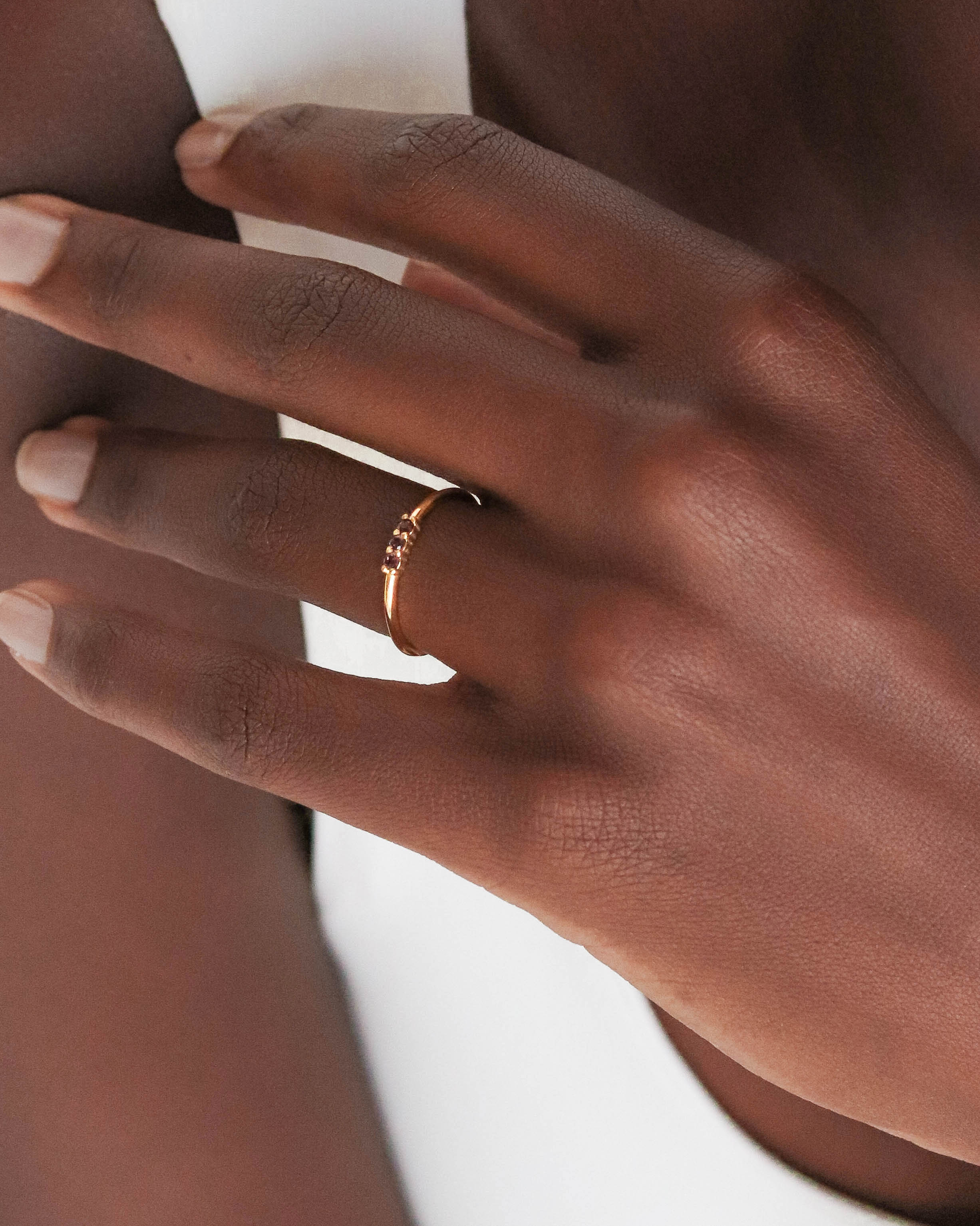 18K Vermeil Brown Trio Ring