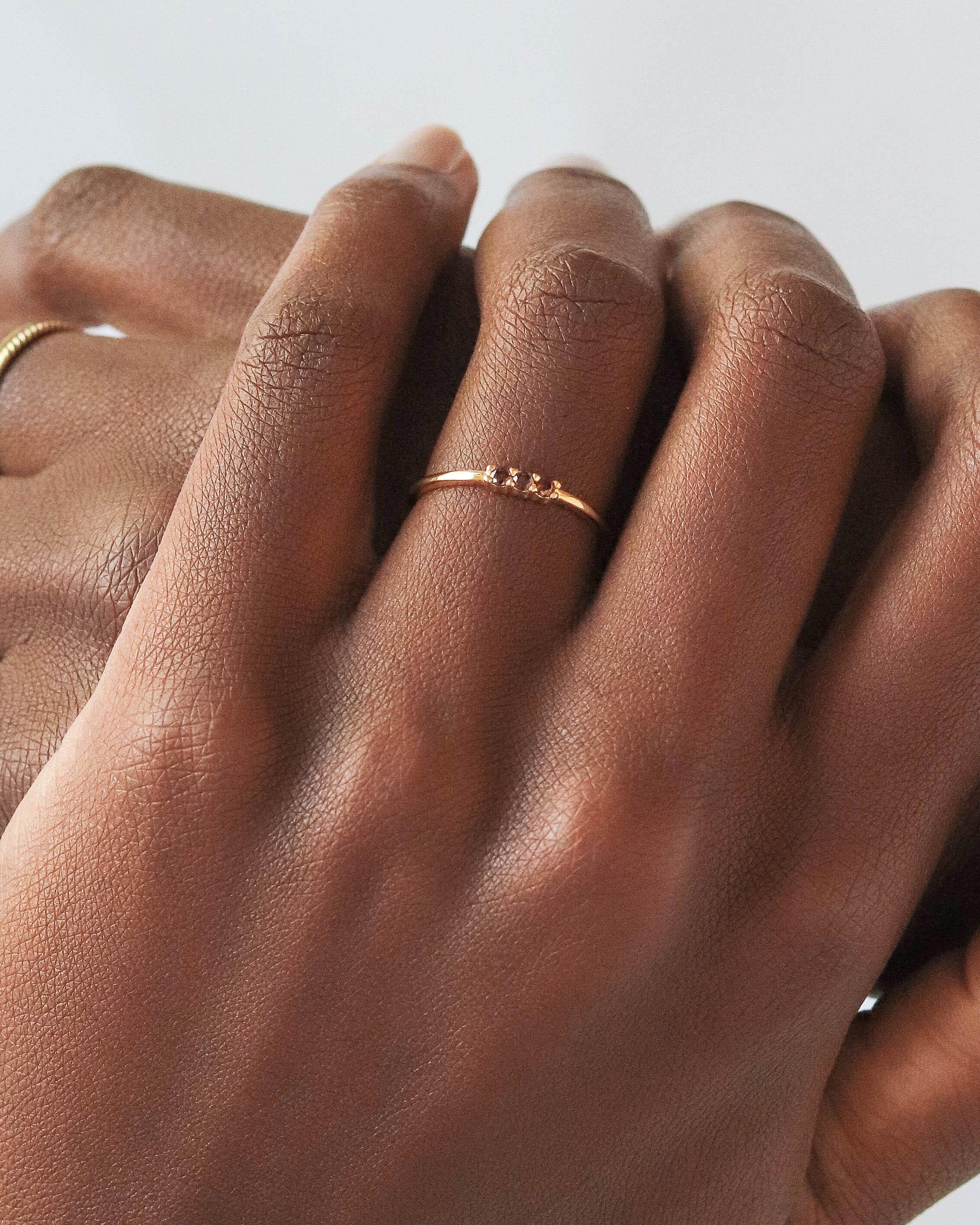 18K Vermeil Brown Trio Ring