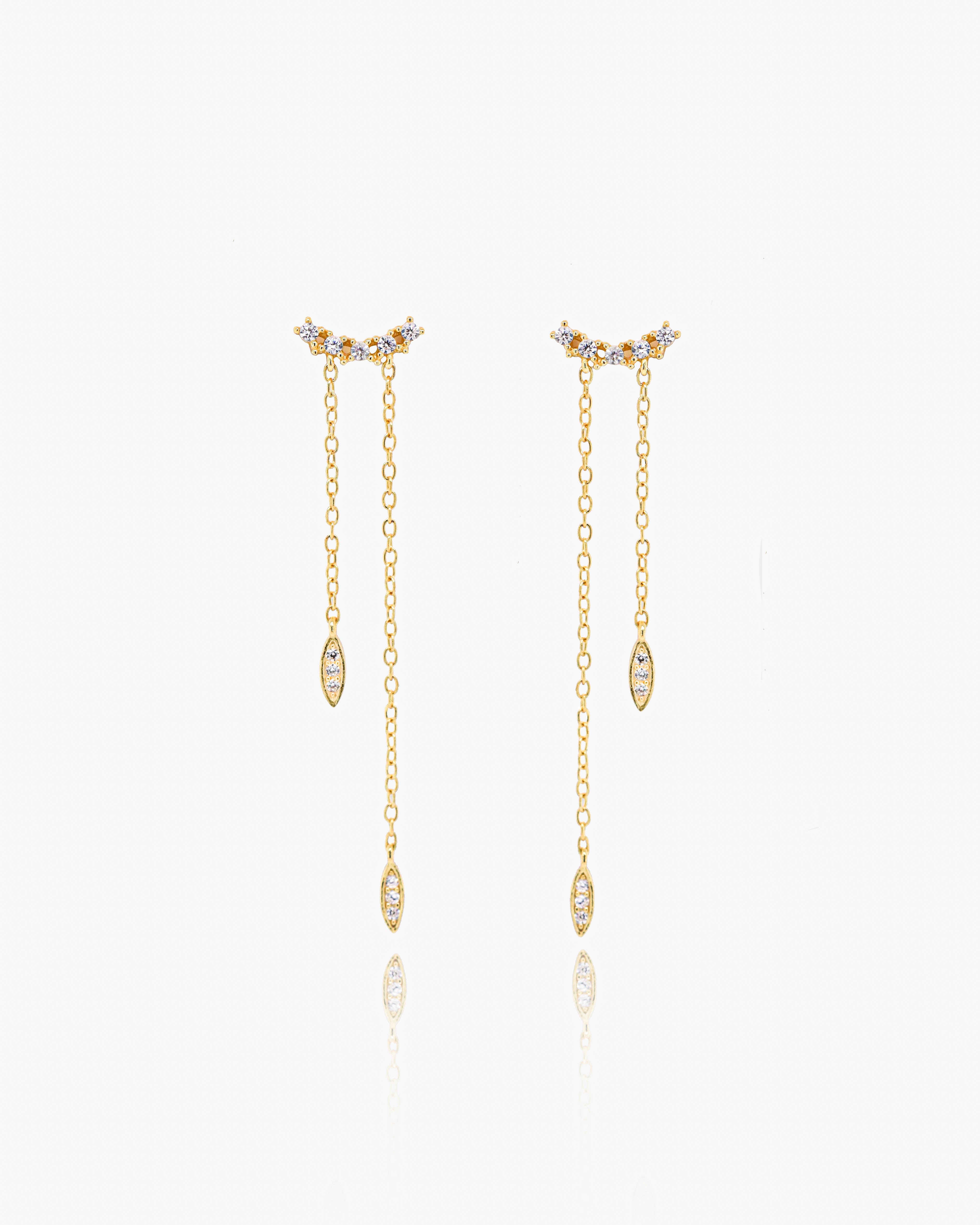 Pendientes de cadena bañados en oro de 18 quilates