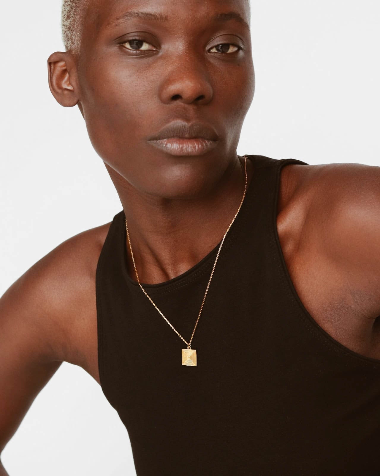 18K Vermeil Square Necklace