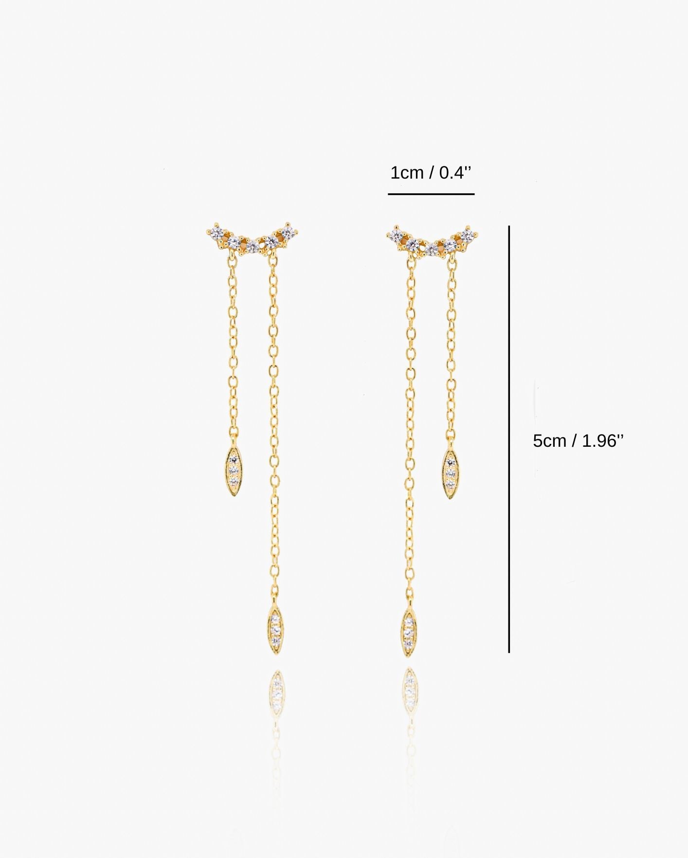 Pendientes de cadena bañados en oro de 18 quilates