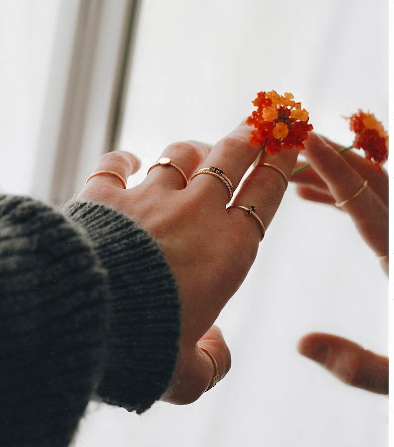 18K Vermeil Black Lucia Ring