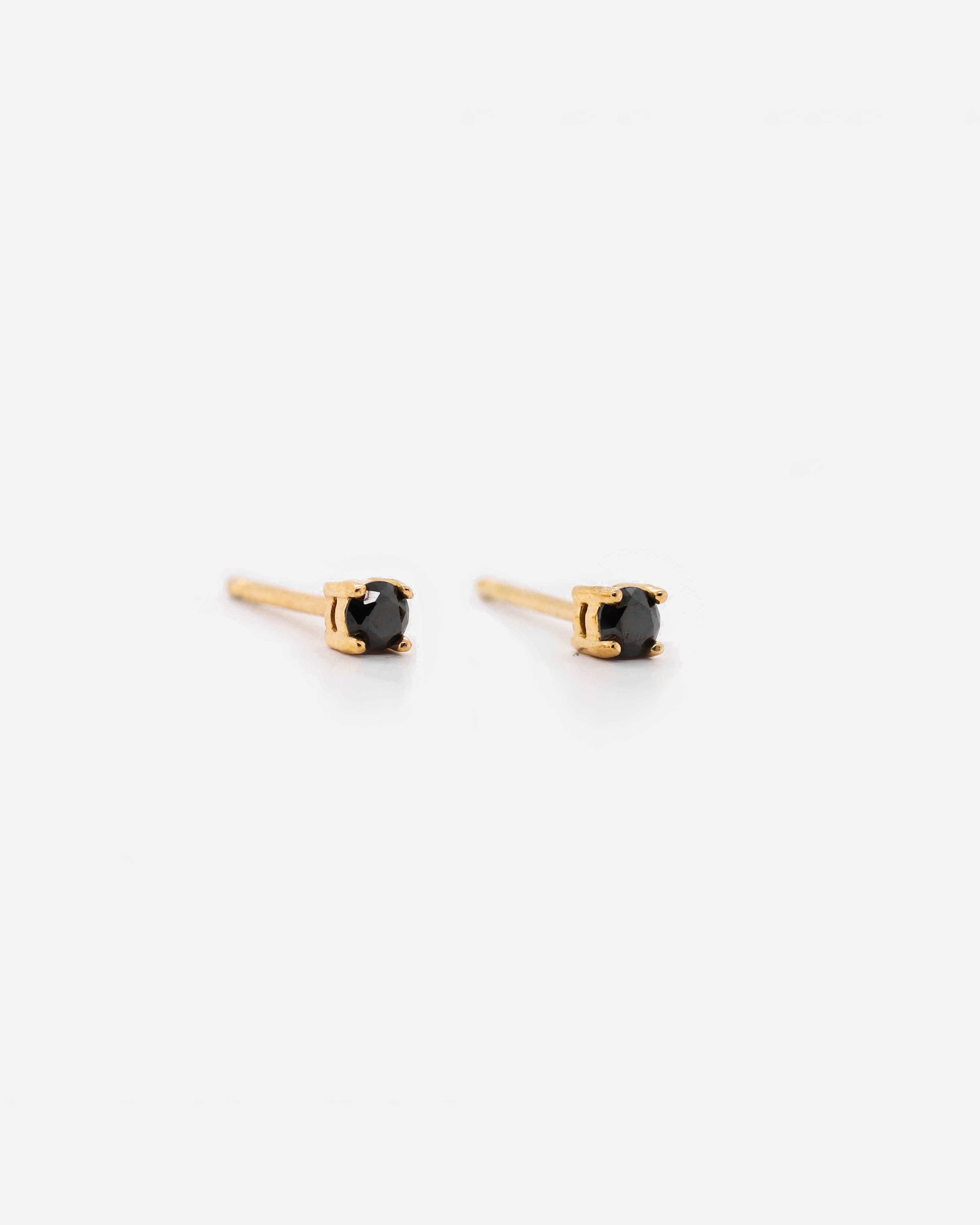 18K Vermeil Black CZ Studs