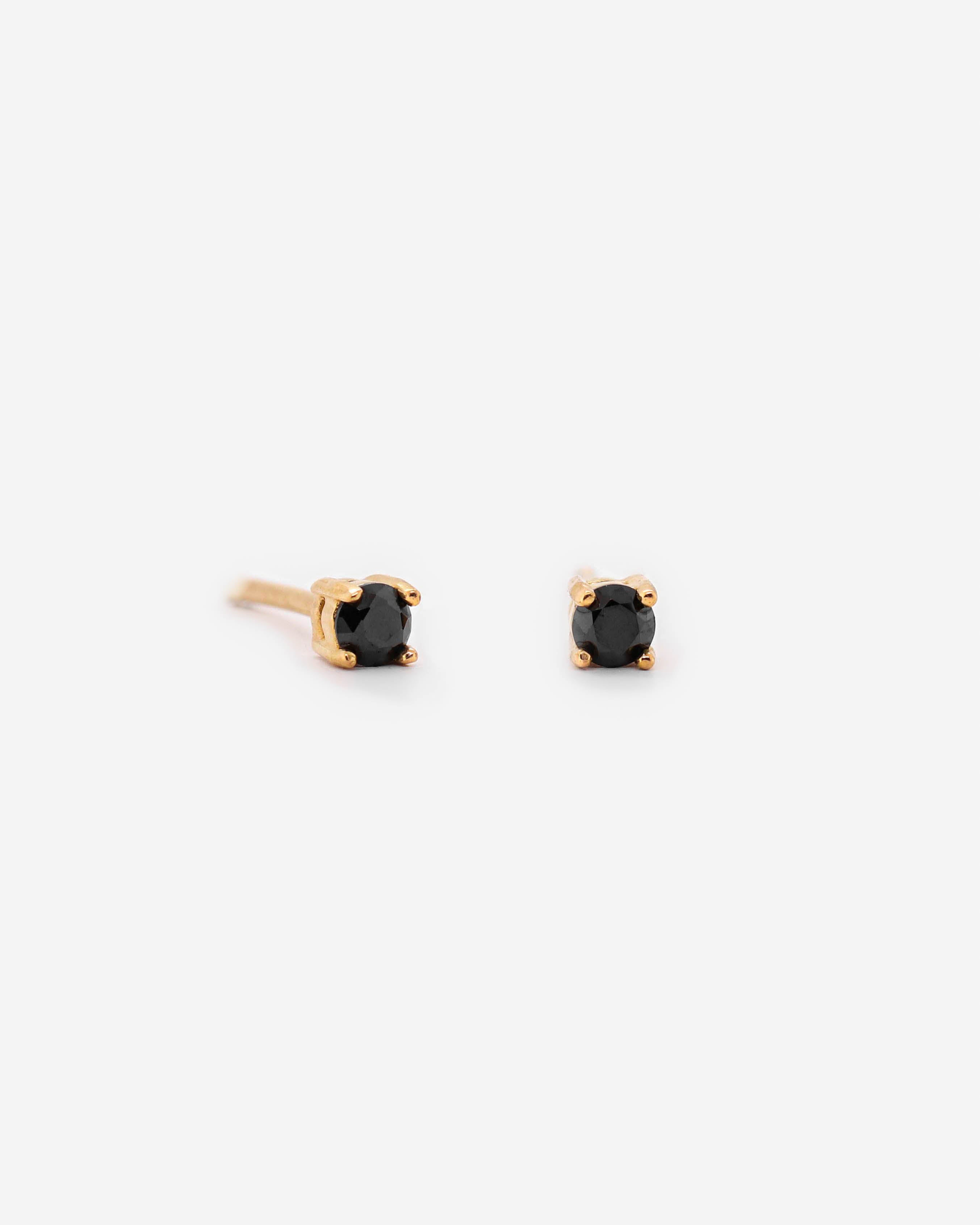18K Vermeil Black CZ Studs