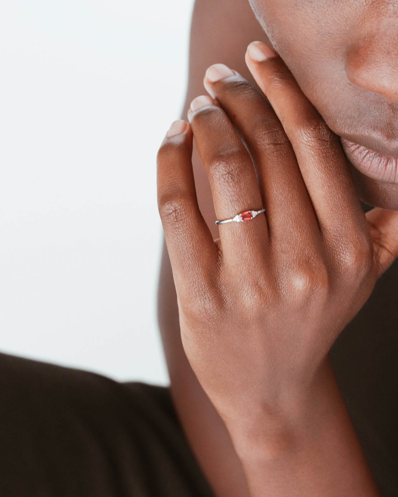 925 Silver Pink CZ Ring