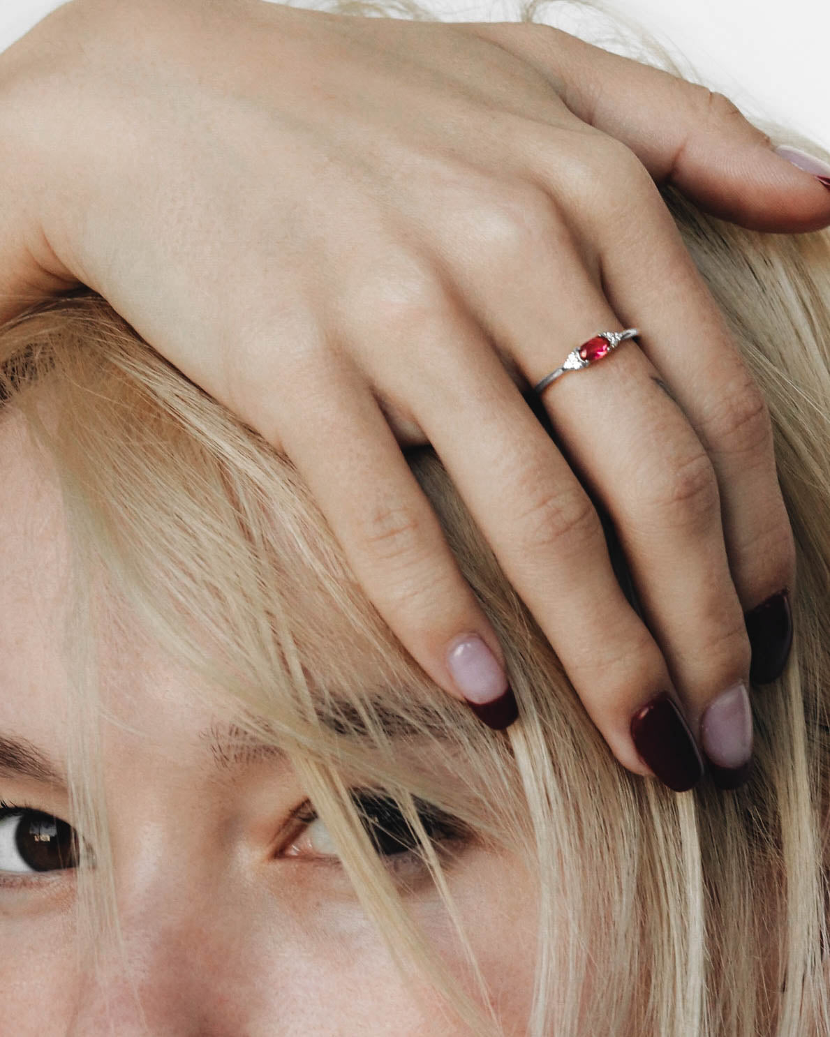 925 Silver Pink CZ Ring