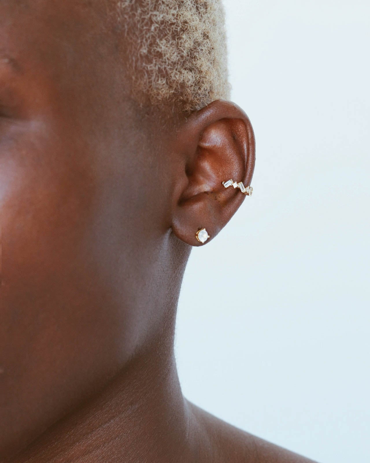 Ear Cuff Josephine de plata vermeil de 18 quilates