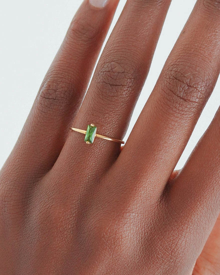 Bague Juliette verte en vermeil 18 carats