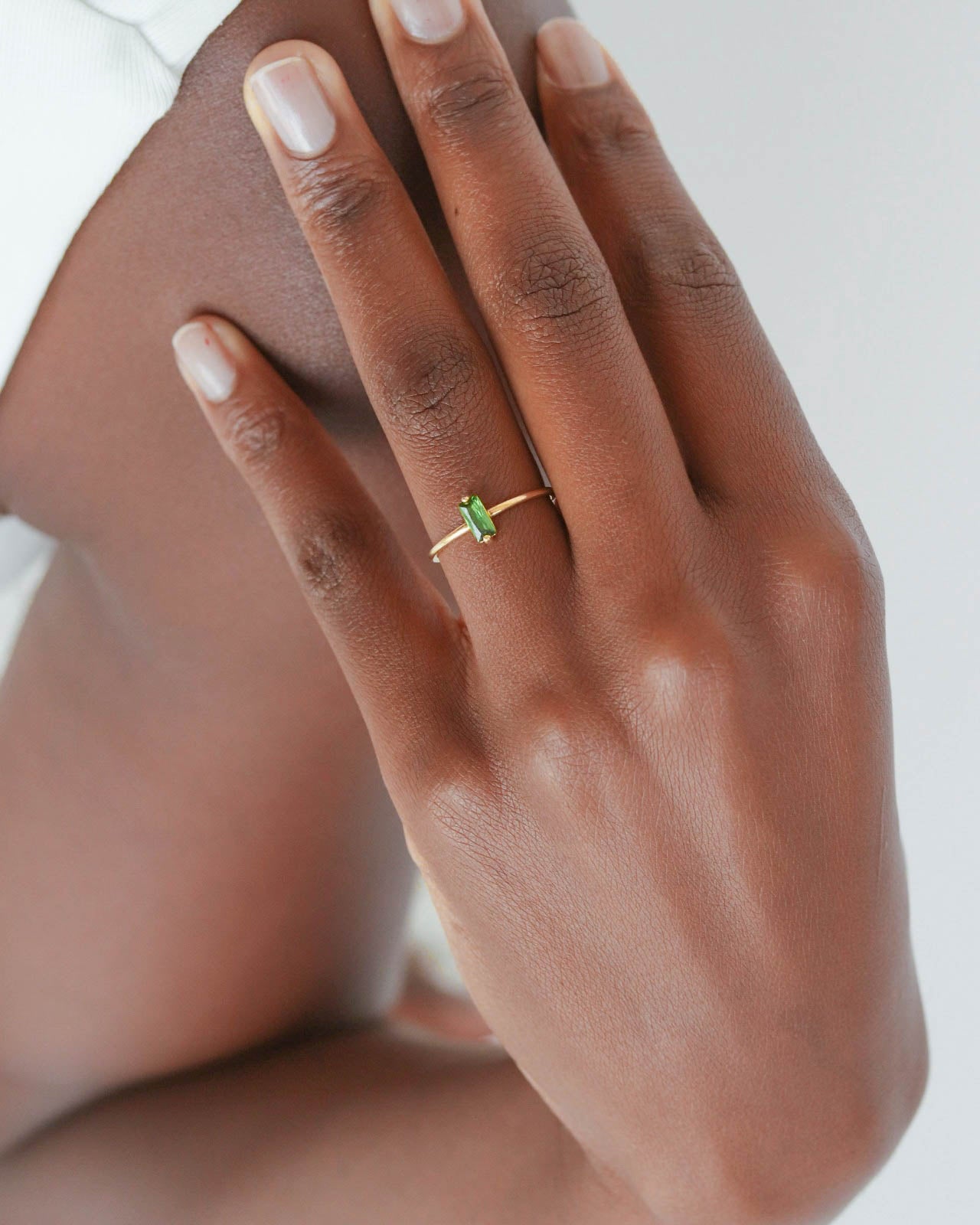 Bague Juliette verte en vermeil 18 carats