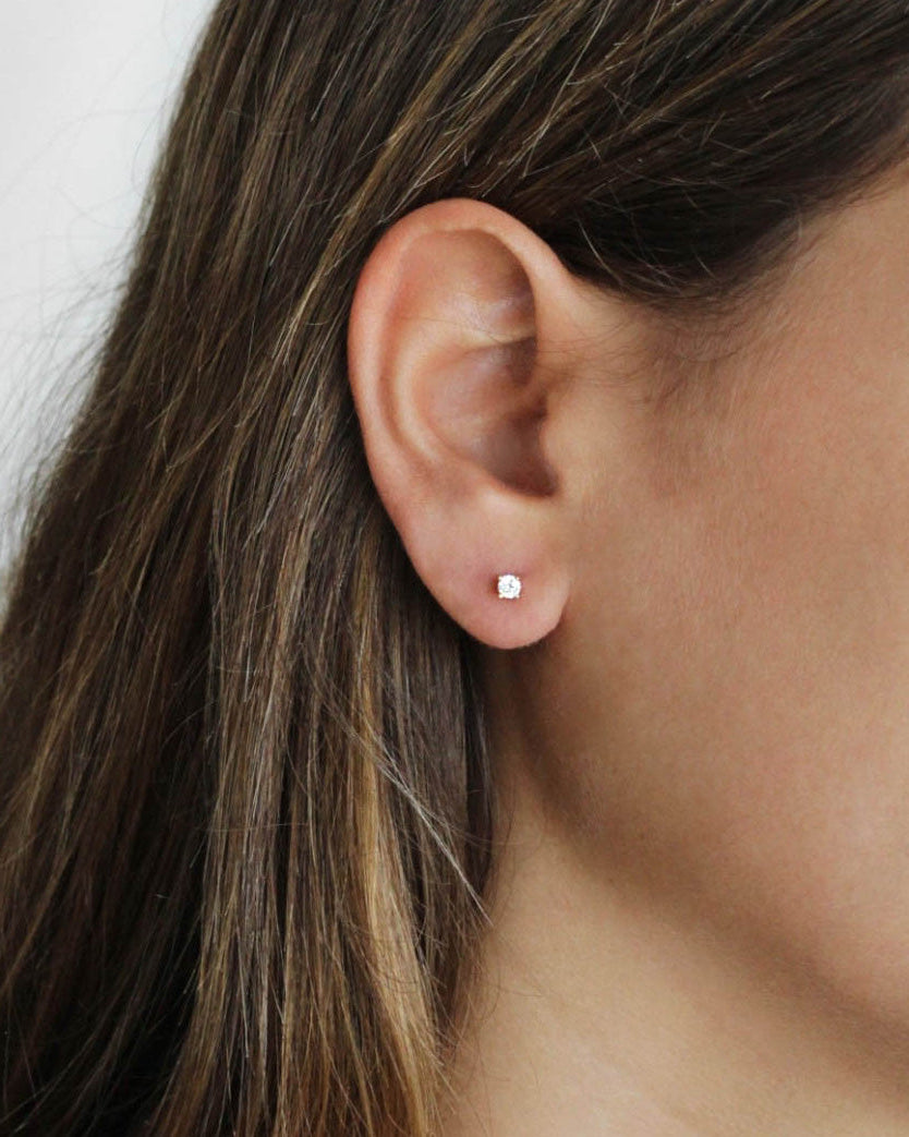 18K Vermeil witte CZ-noppen