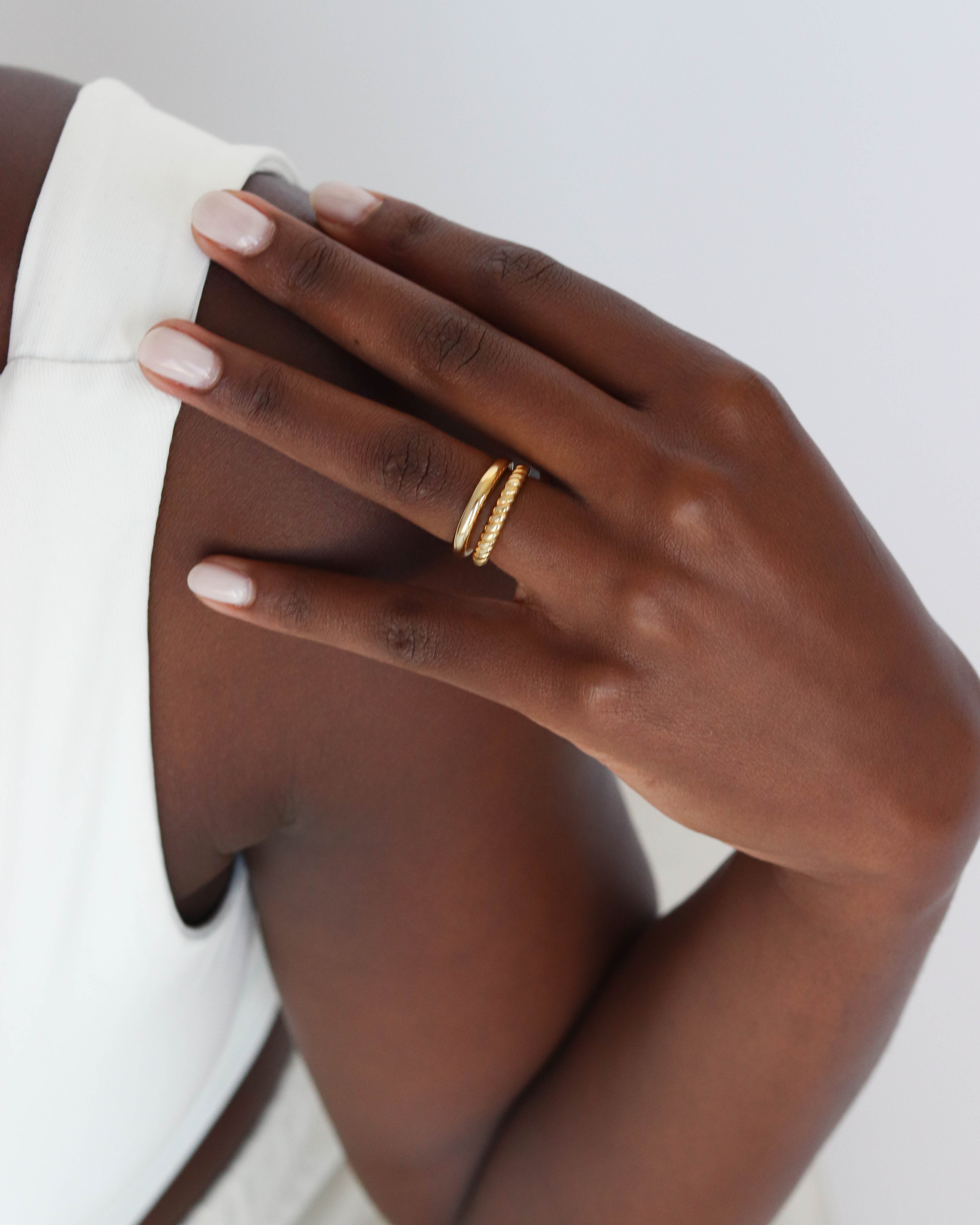 18K Gold Double Band Ring