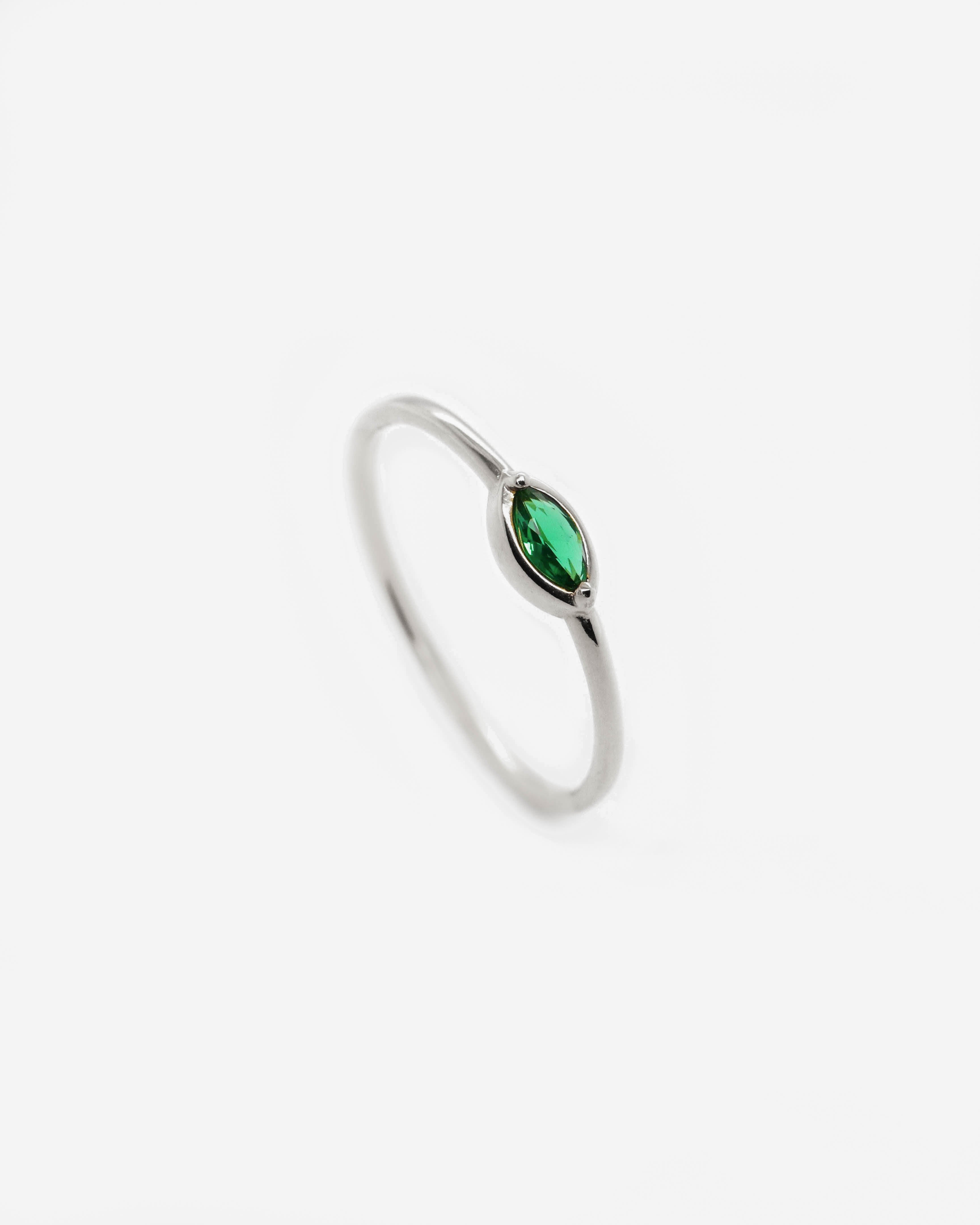 925 Silver - Green CZ Ring