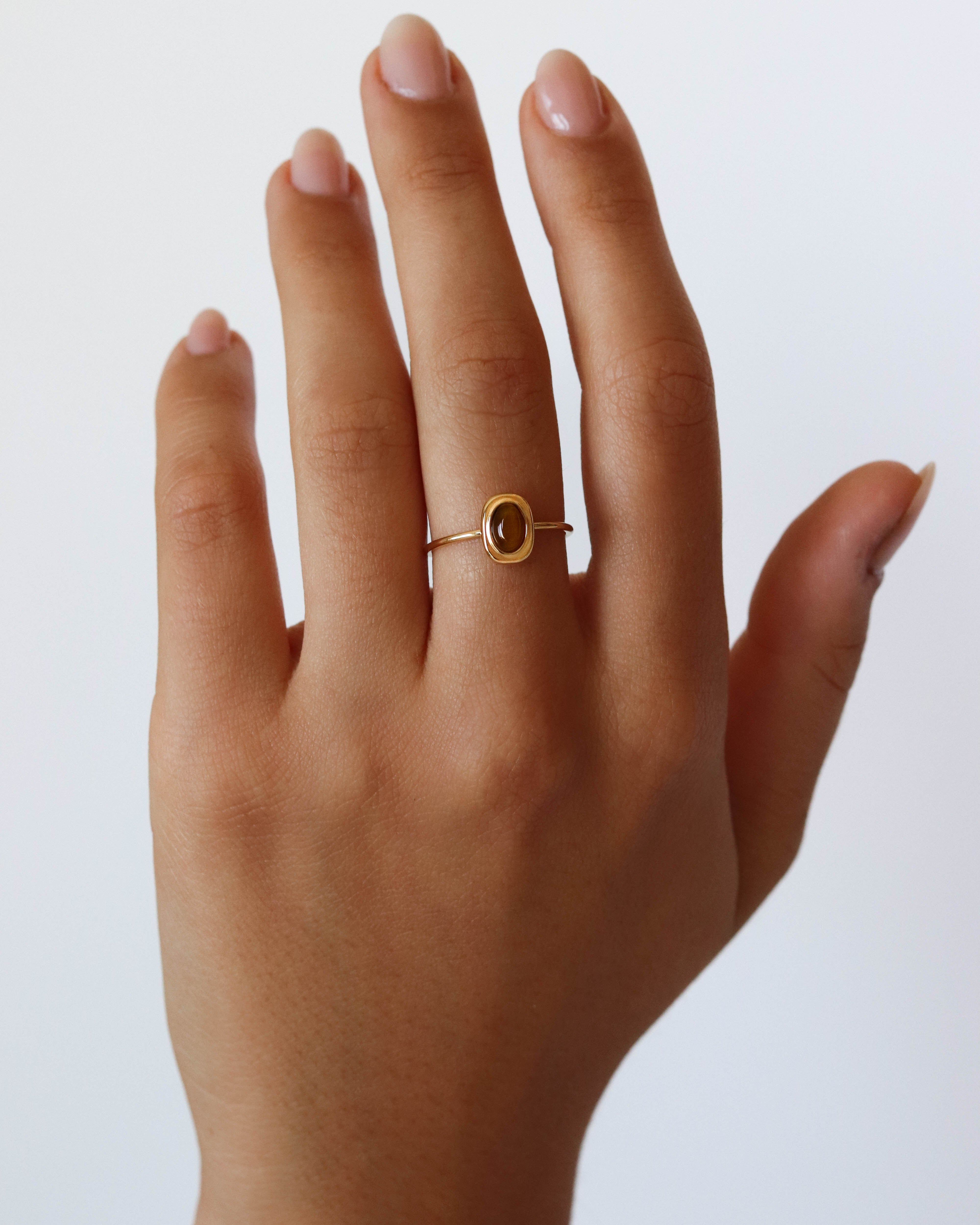 18K Gold Tiger’s Eye Ring