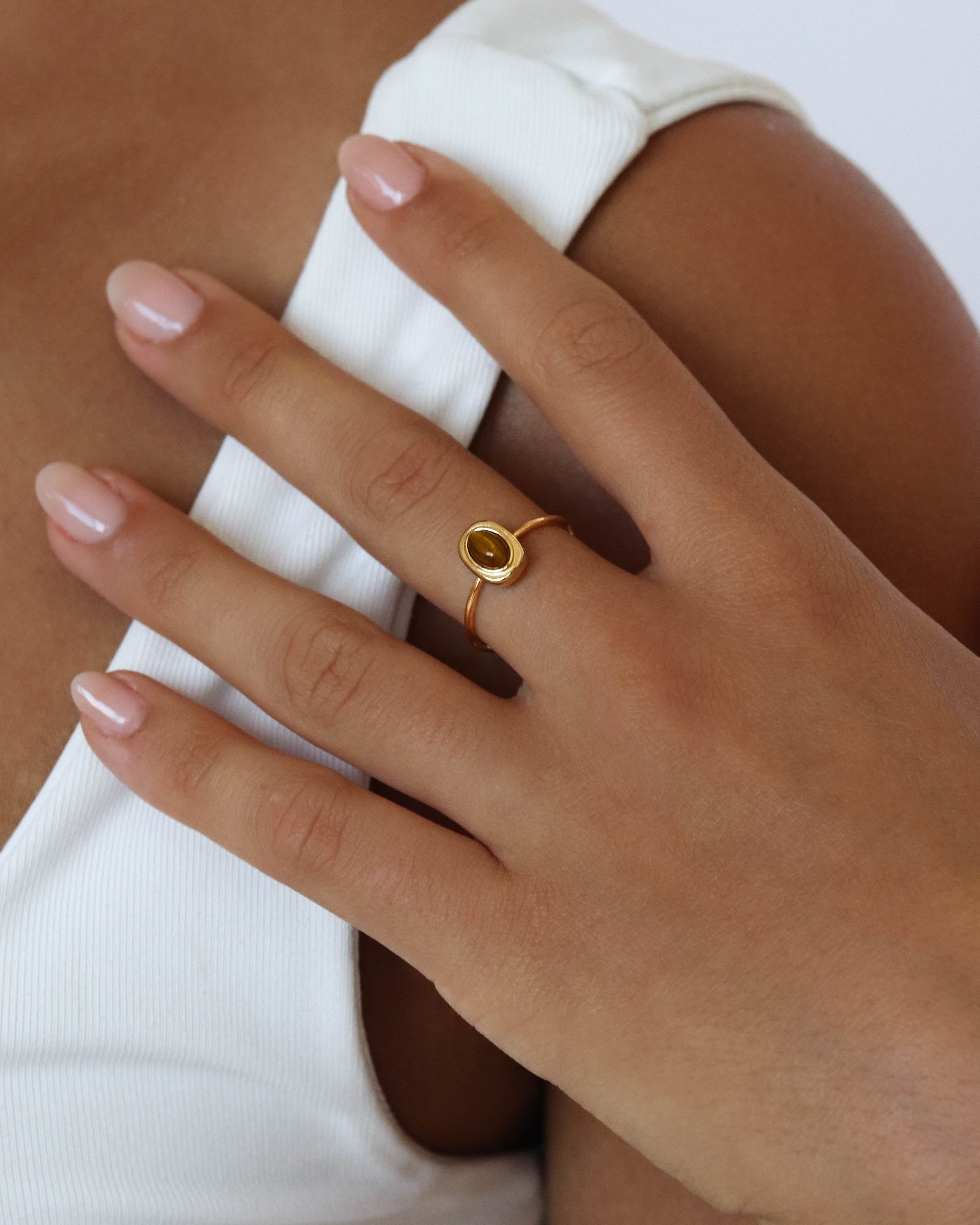 18K Gold Tiger’s Eye Ring