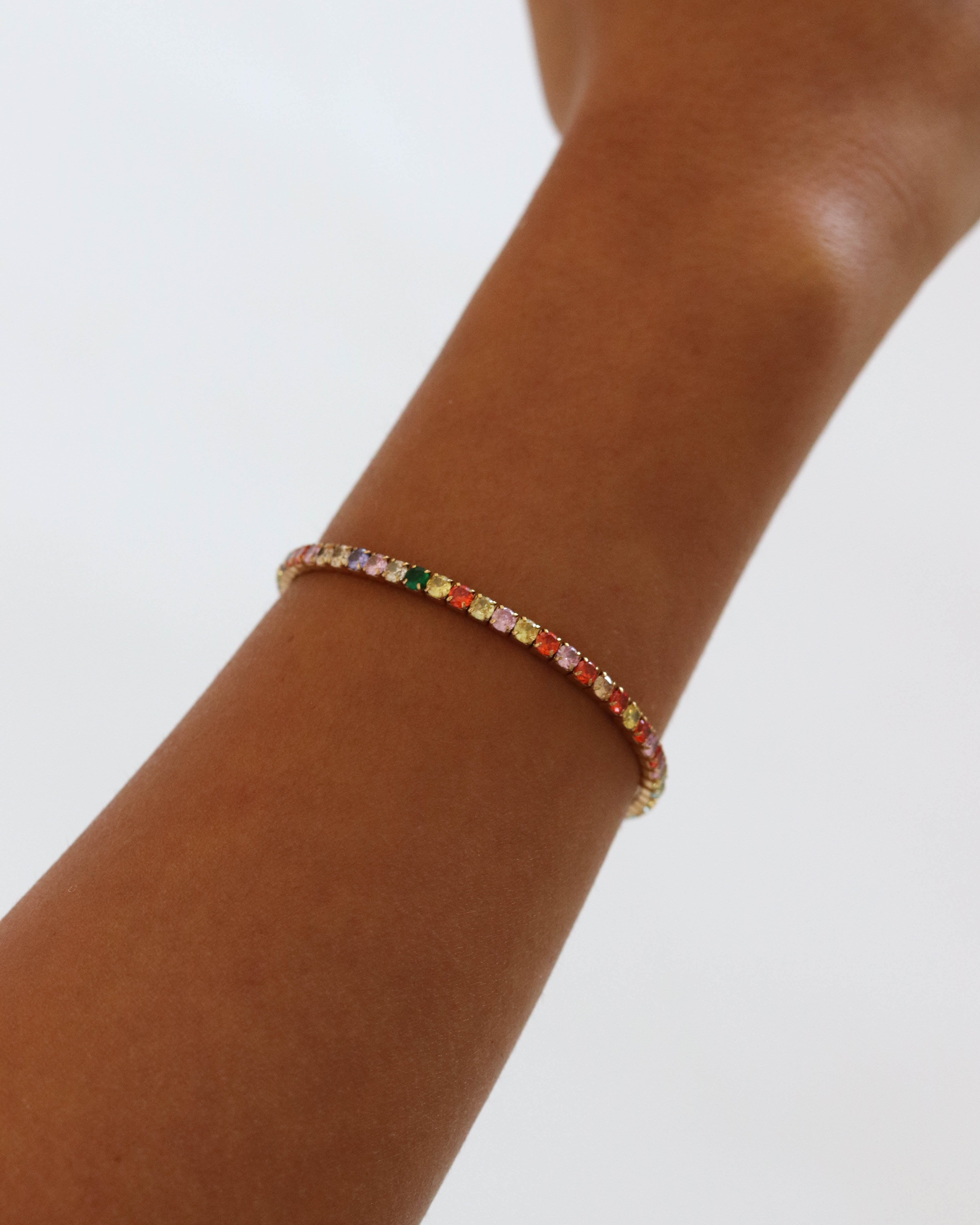 18K Multicolor Tennis Bracelet
