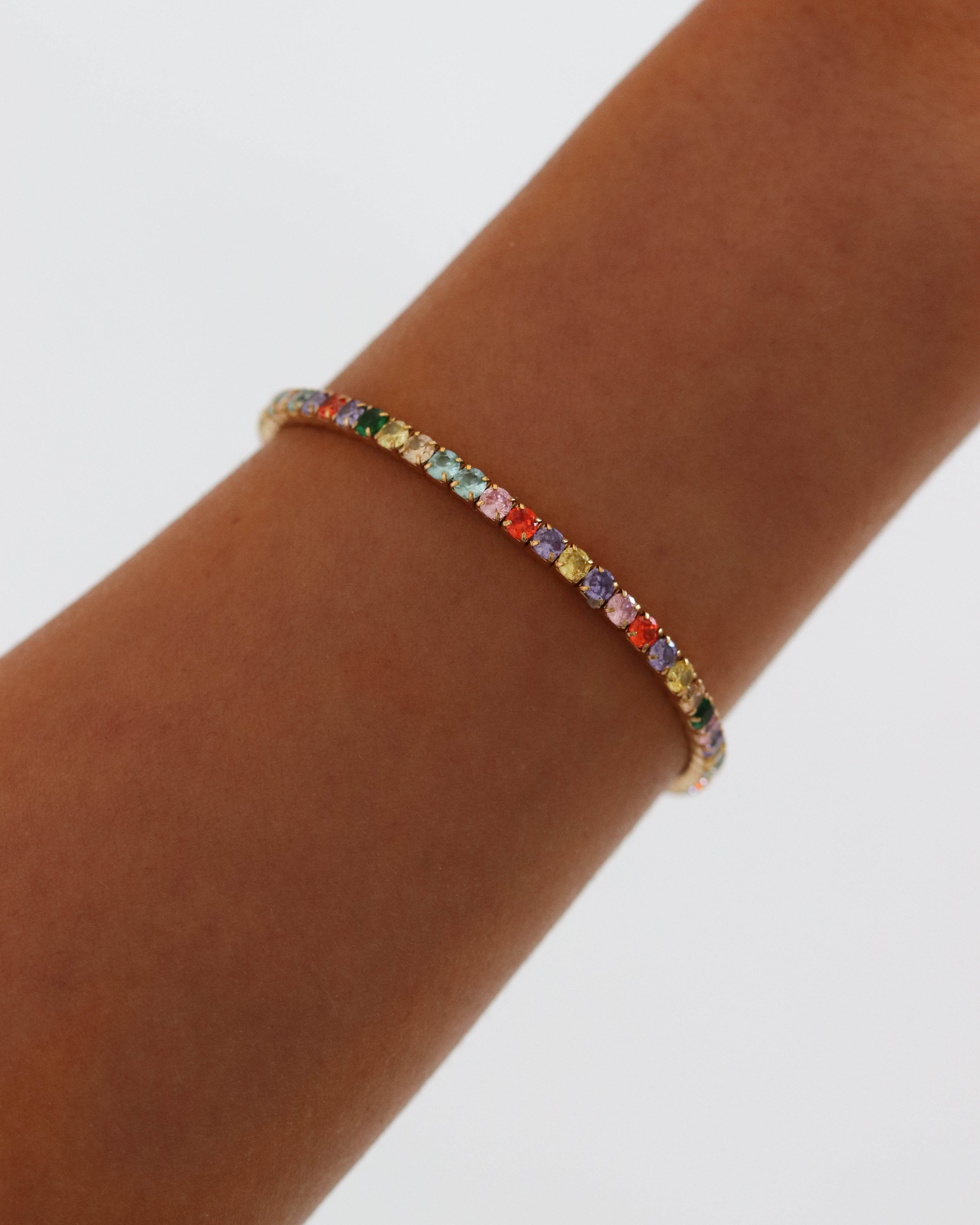18K Multicolor Tennis Bracelet