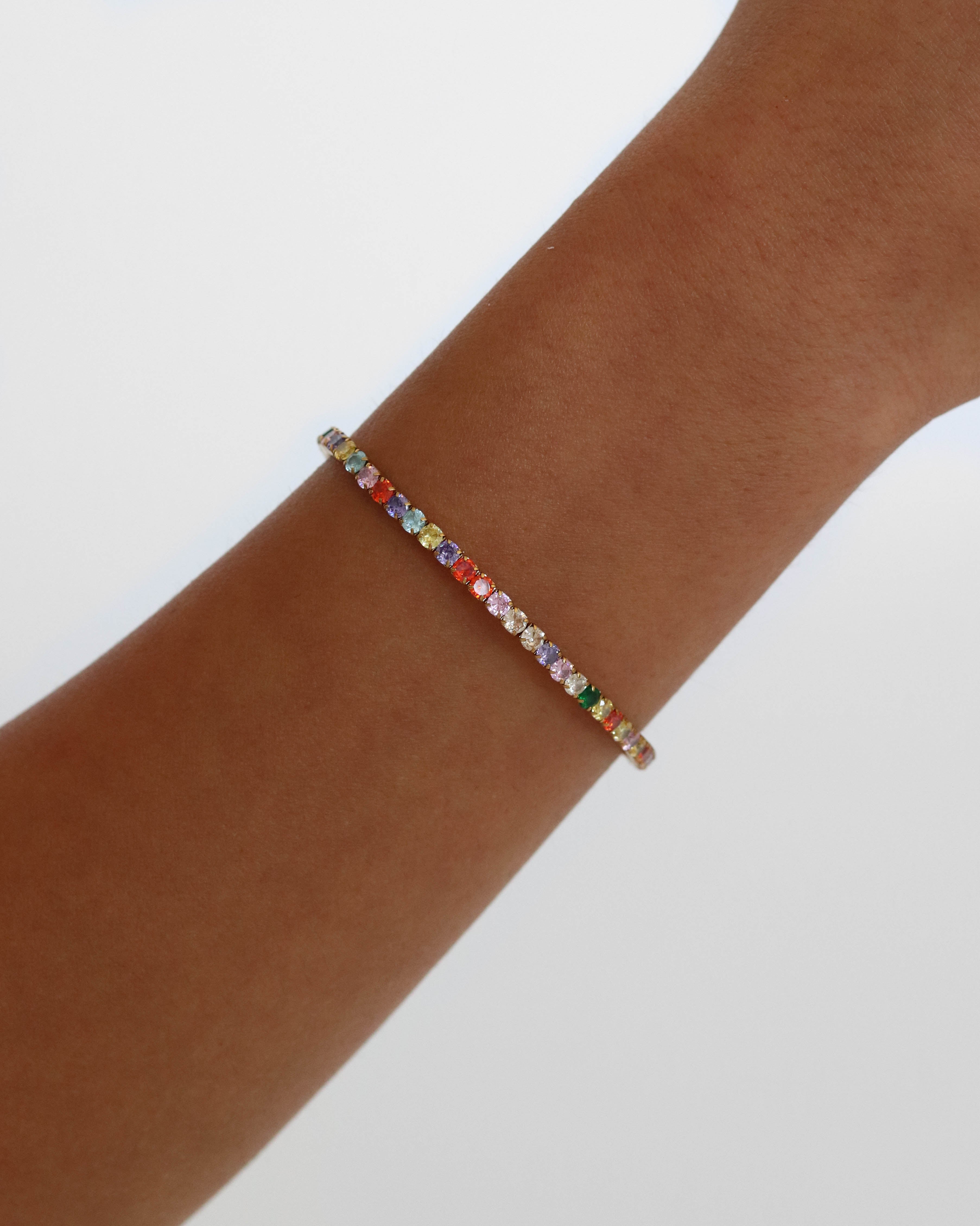 18K Multicolor Tennis Bracelet