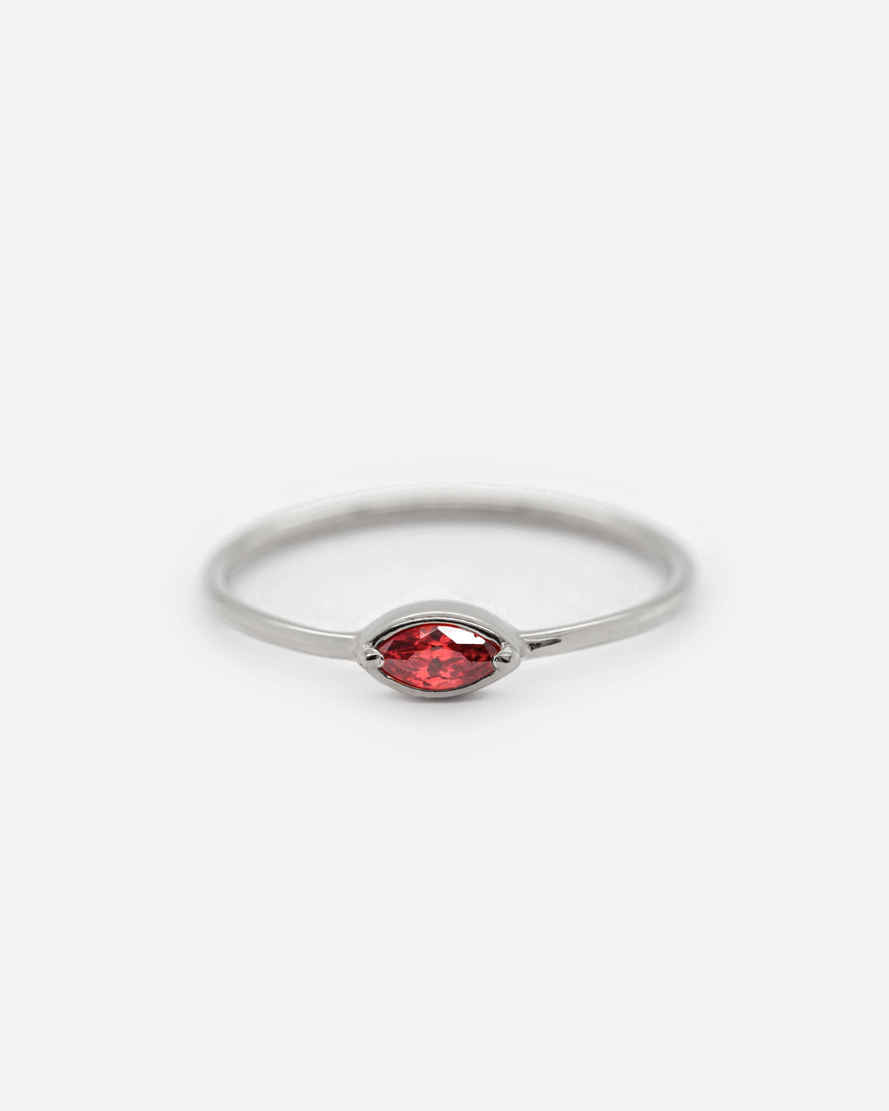 925 Silver - Red CZ Ring