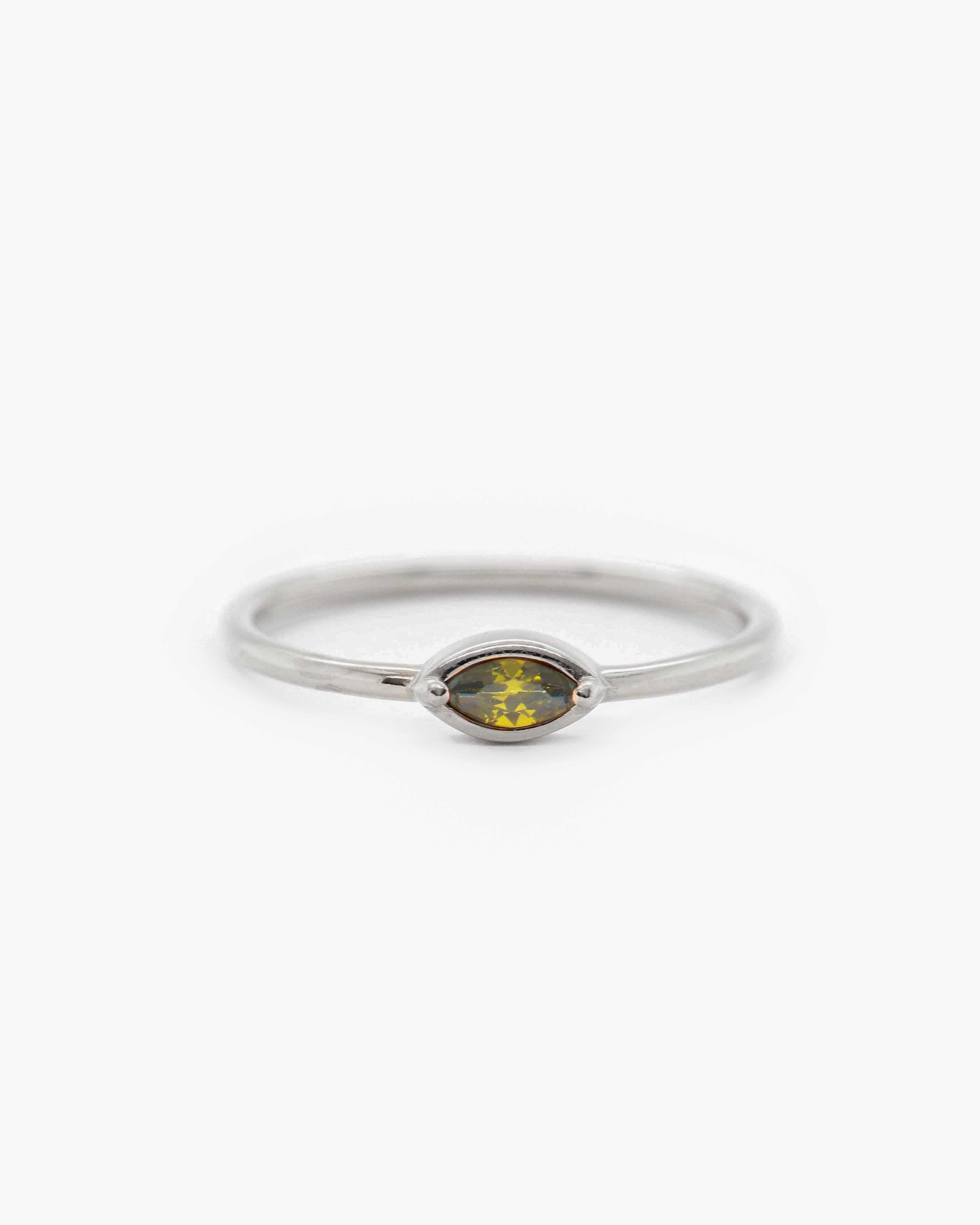 925 Silver - Olive CZ Ring