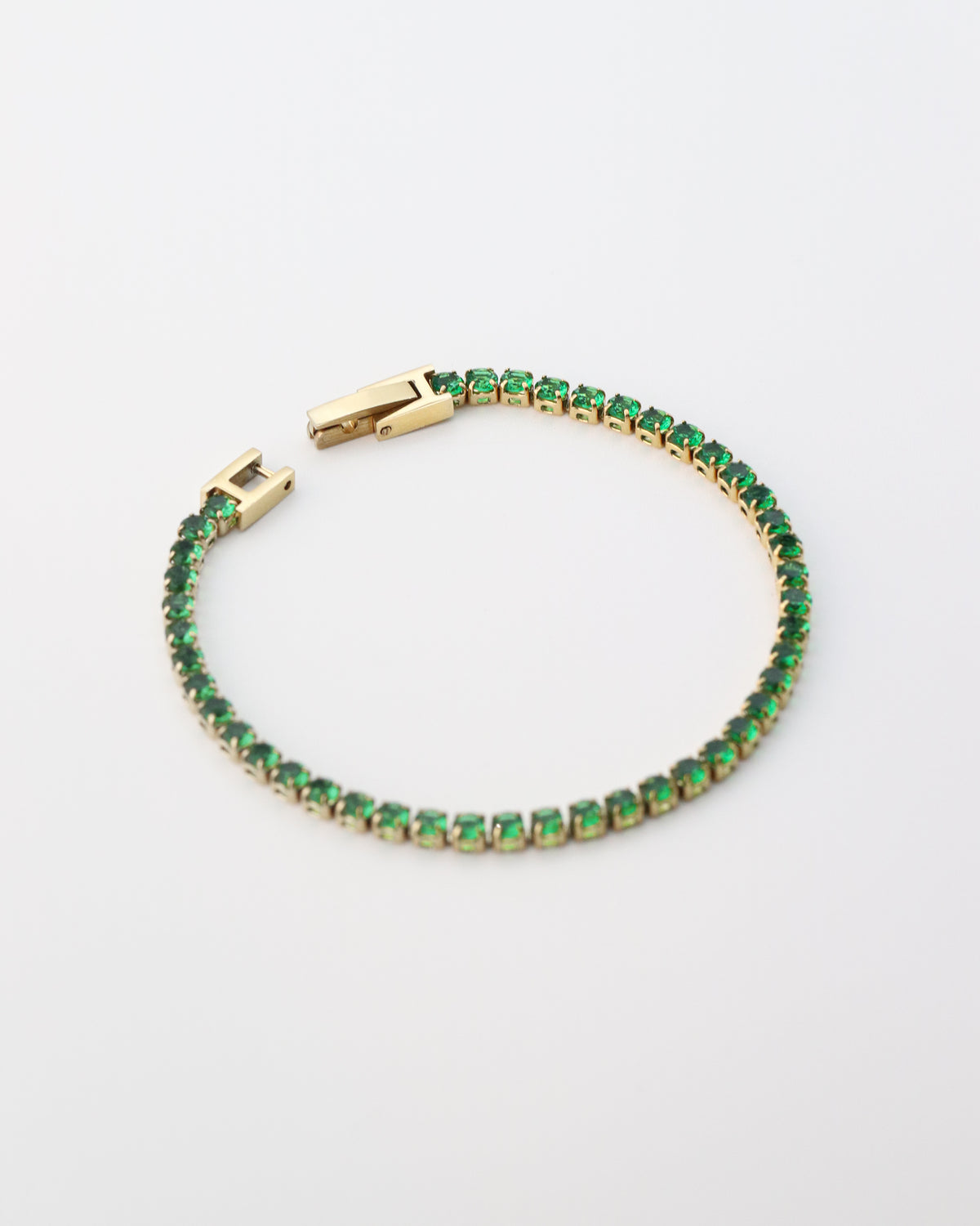 Bracelet tennis vert 18 carats