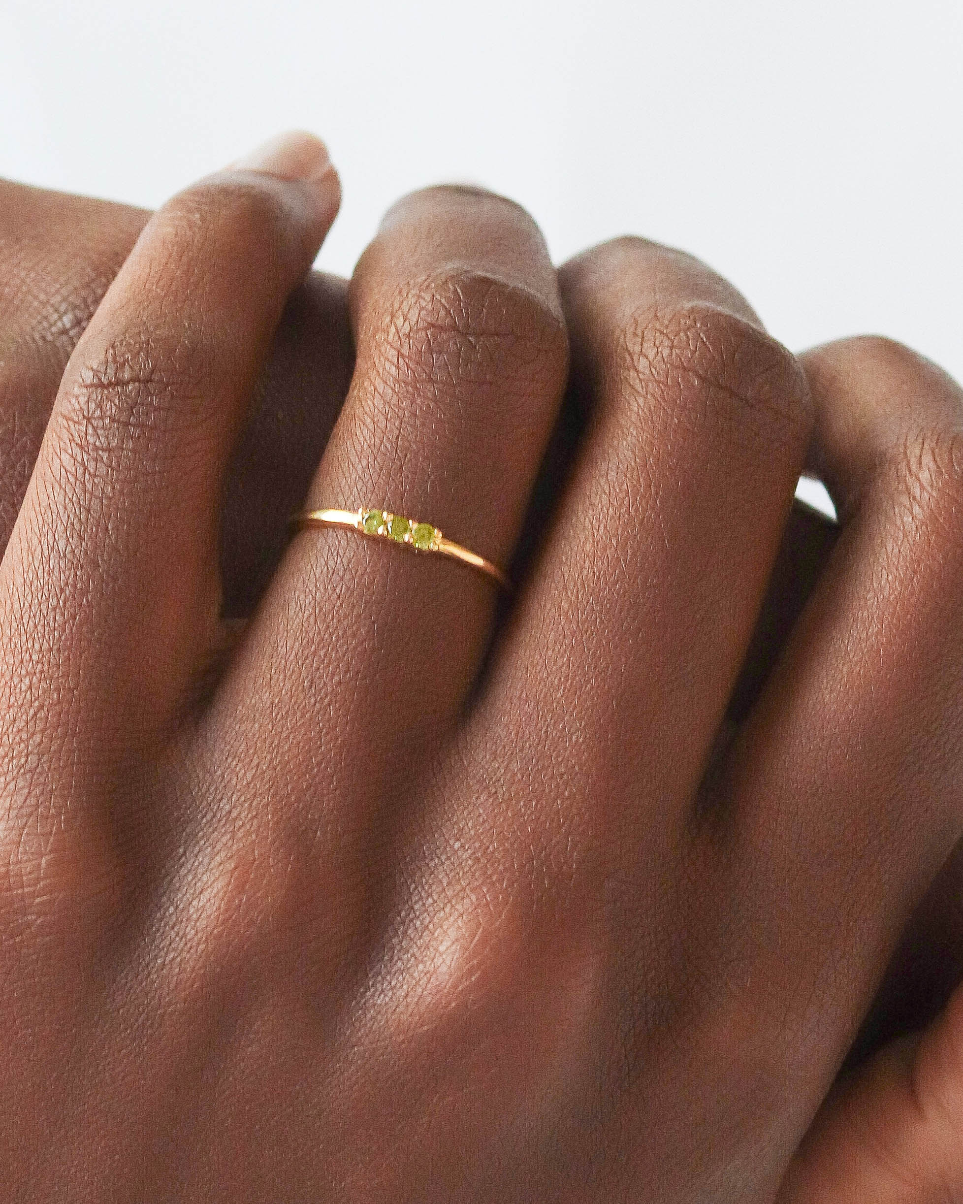 18K Vermeil Olive Trio Ring