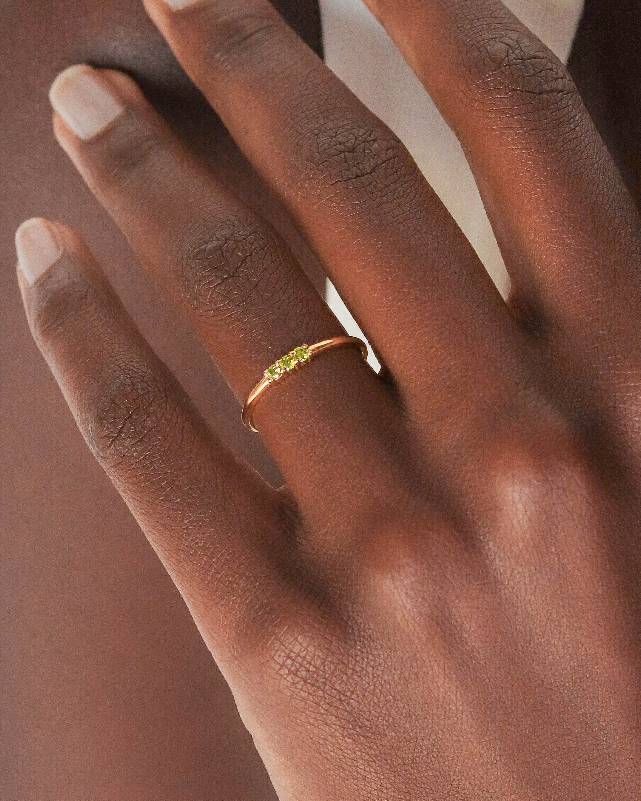 18K Vermeil Olive Trio Ring