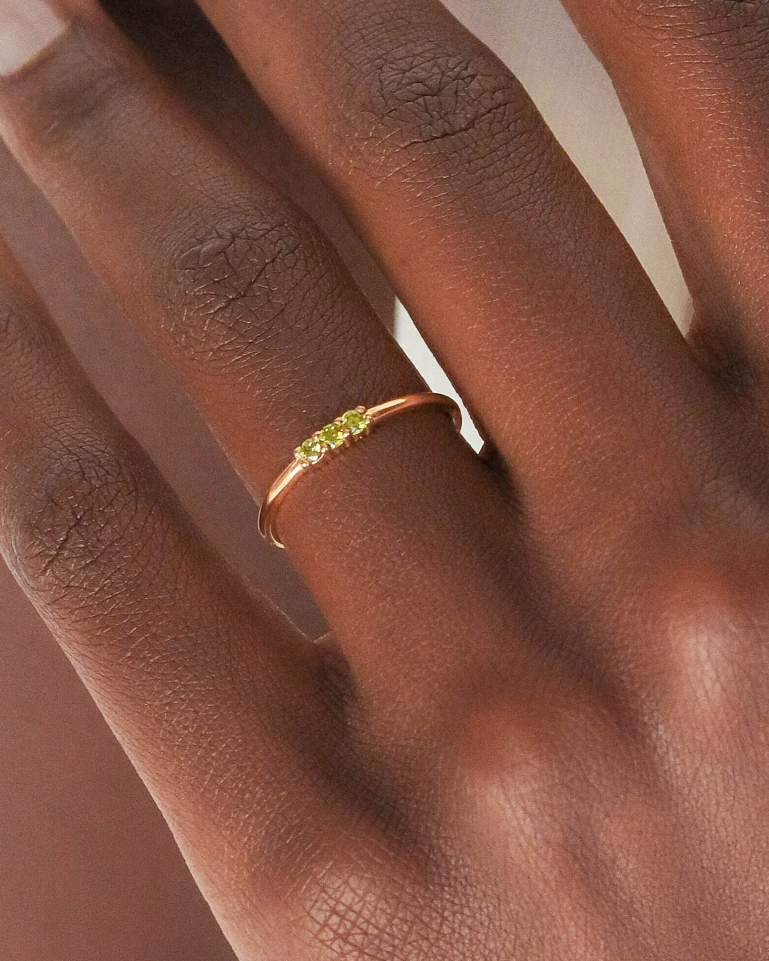 18K Vermeil Olive Trio Ring