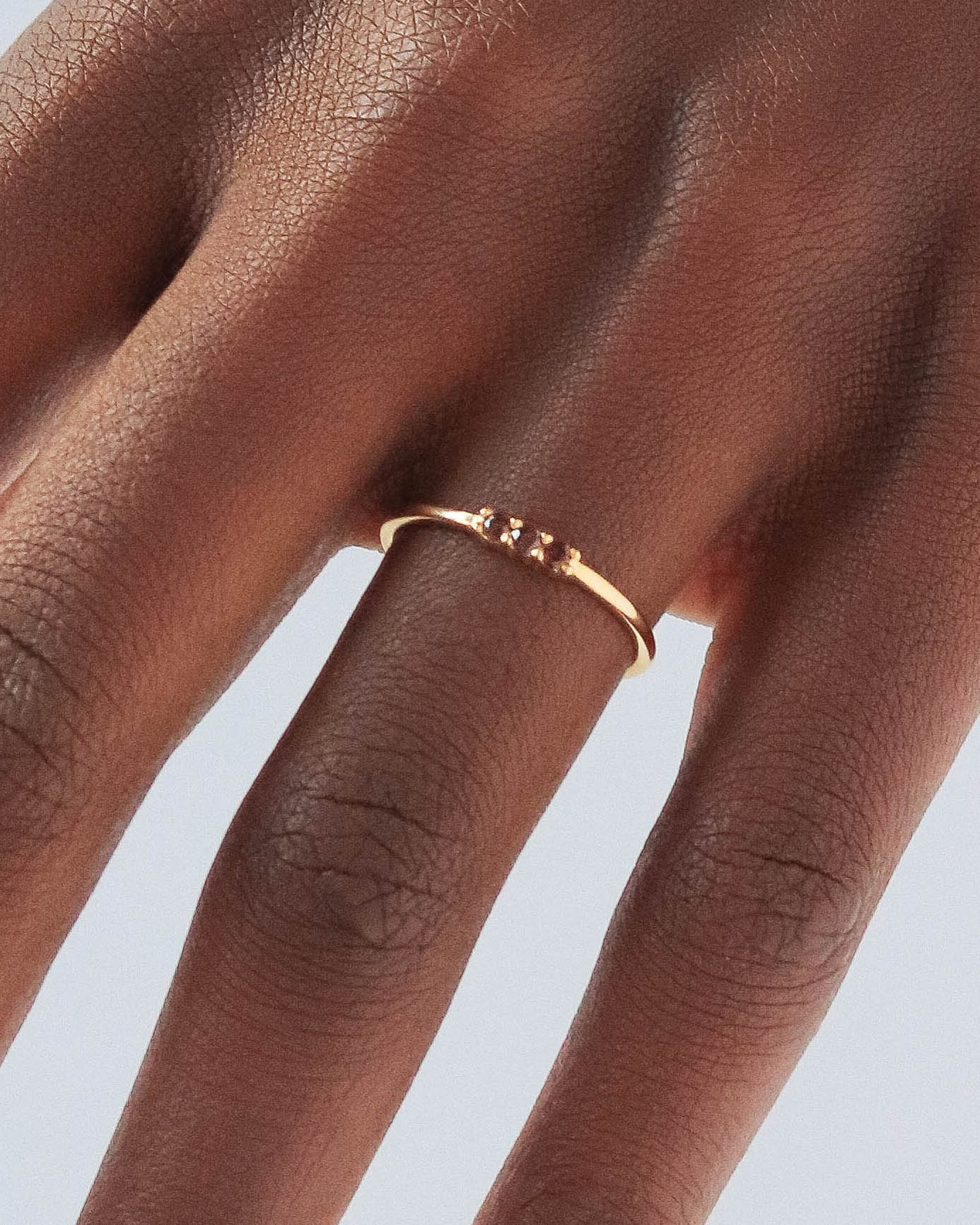 18K Vermeil Brown Trio Ring