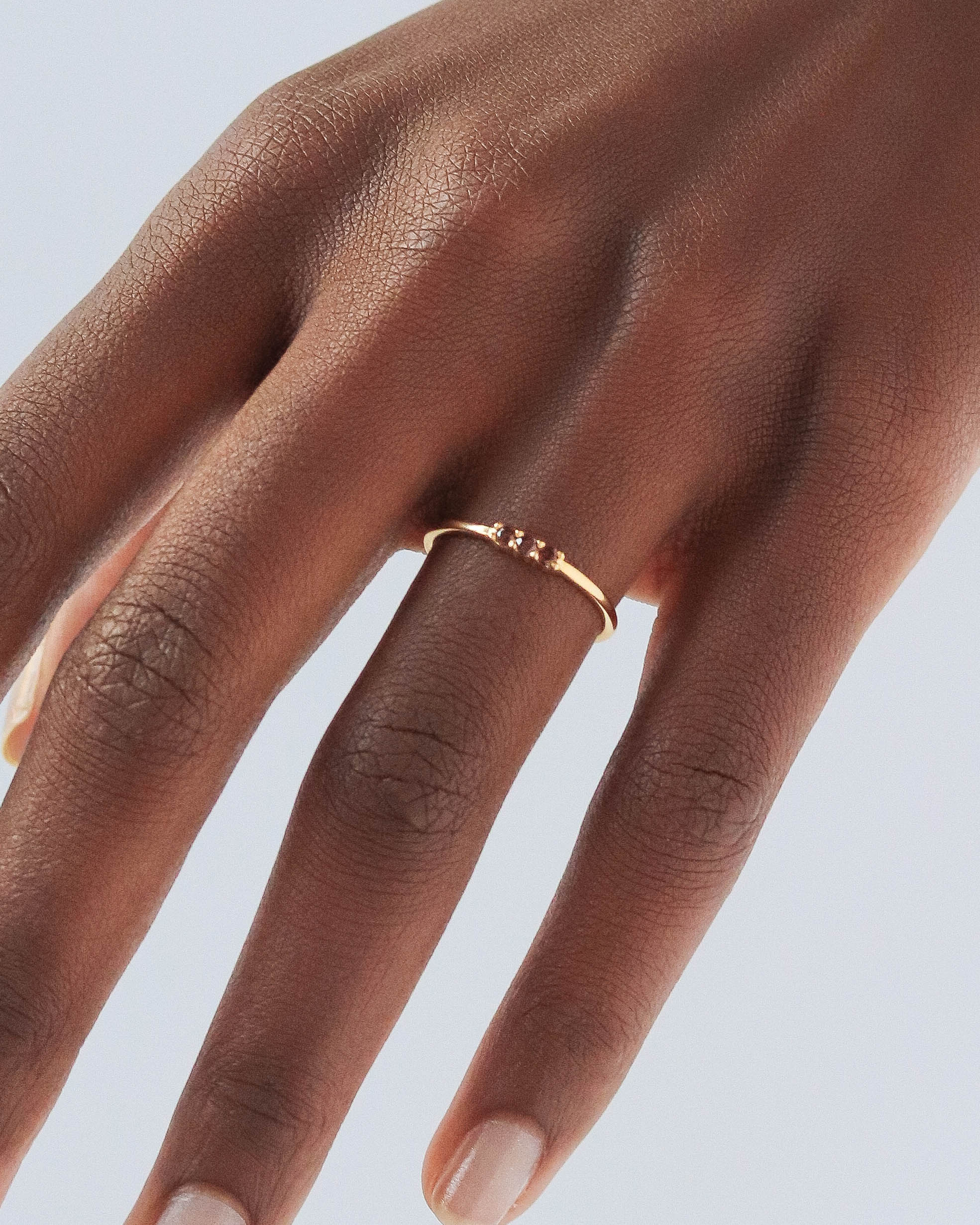 18K Vermeil Brown Trio Ring