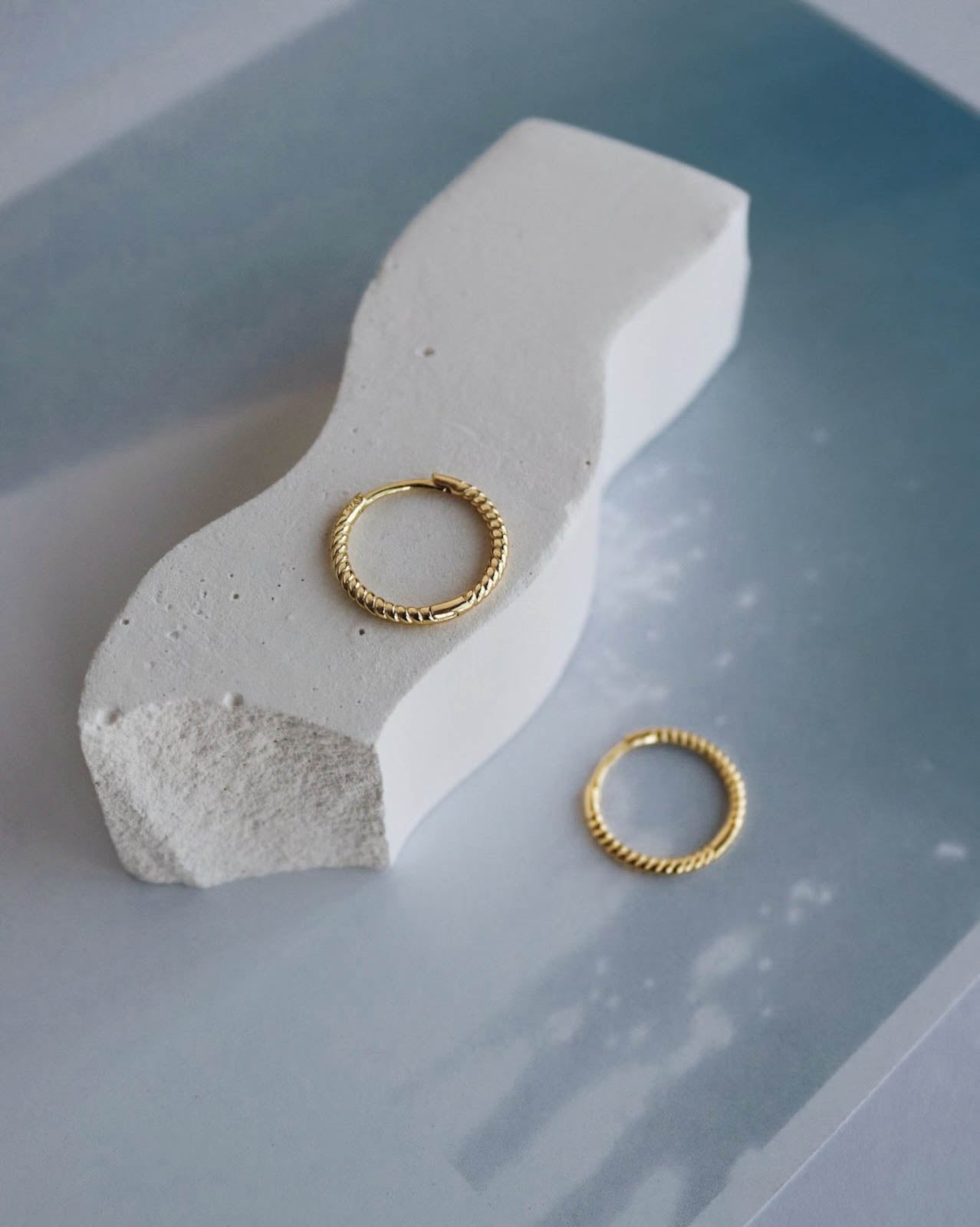 18K Gold Vermeil Twisted Hoops