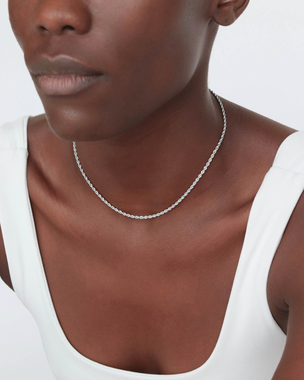 Collar de cadena retorcida de 18k