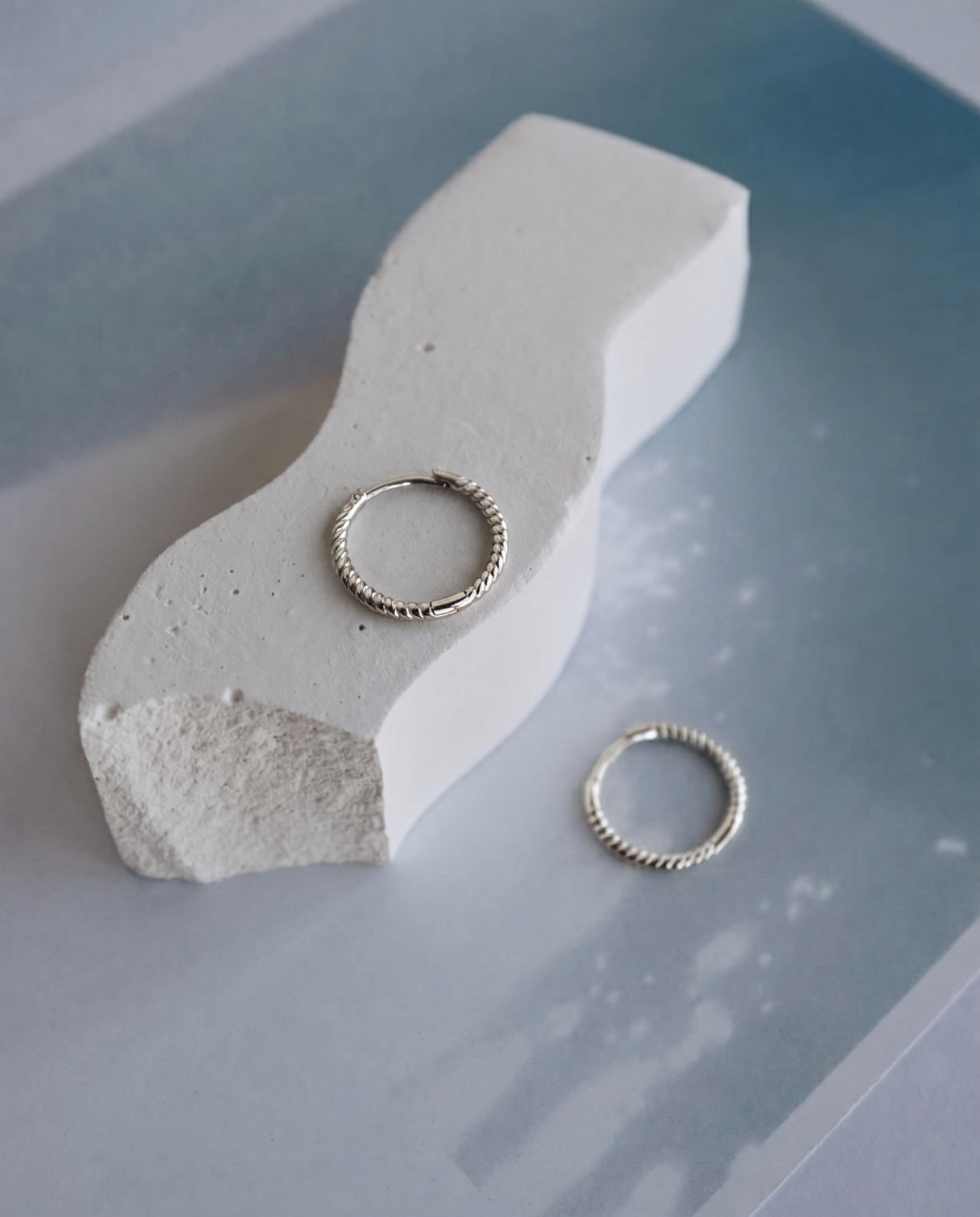 925 Silver Twisted Hoops