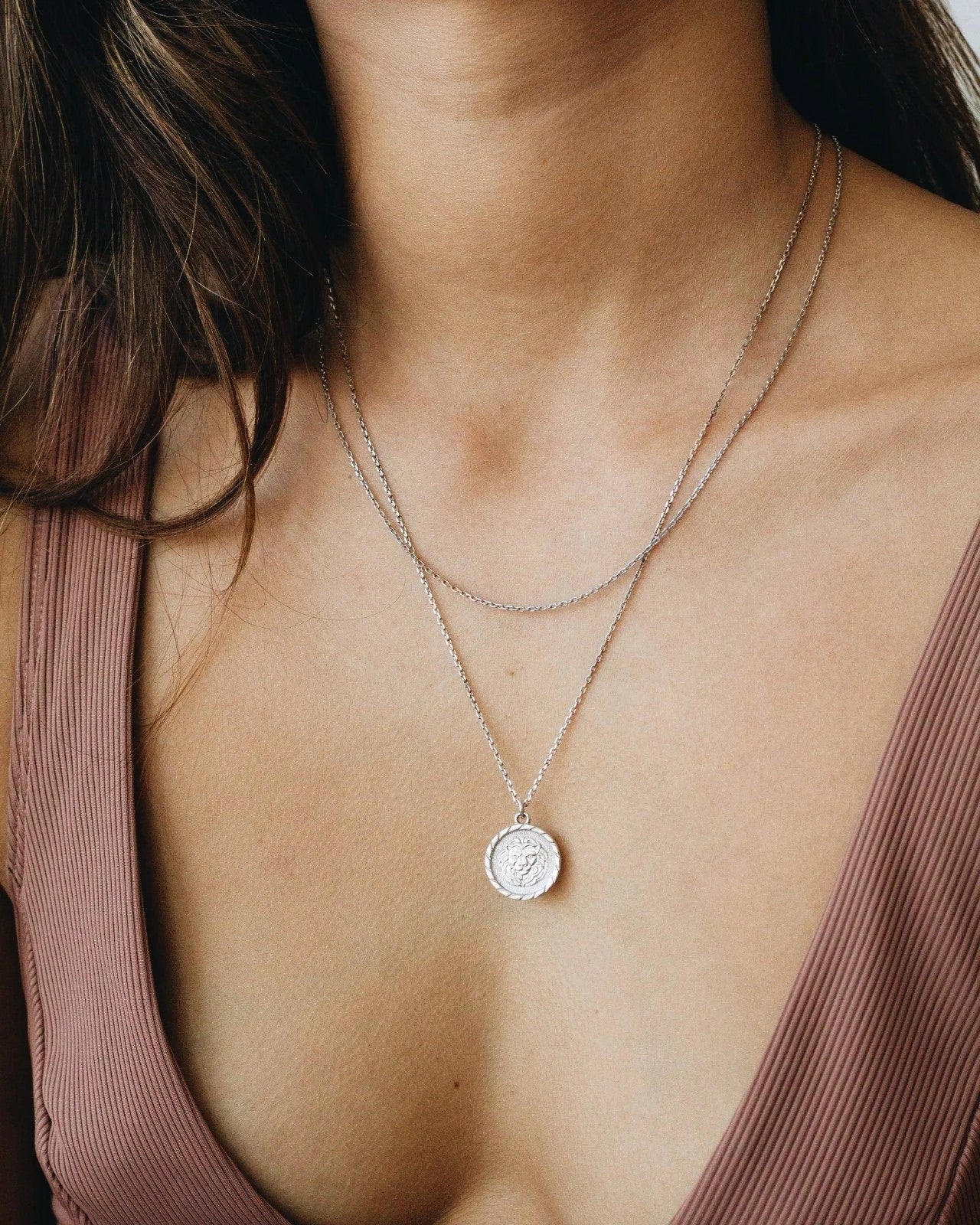 925 Silver Lion Coin Necklace